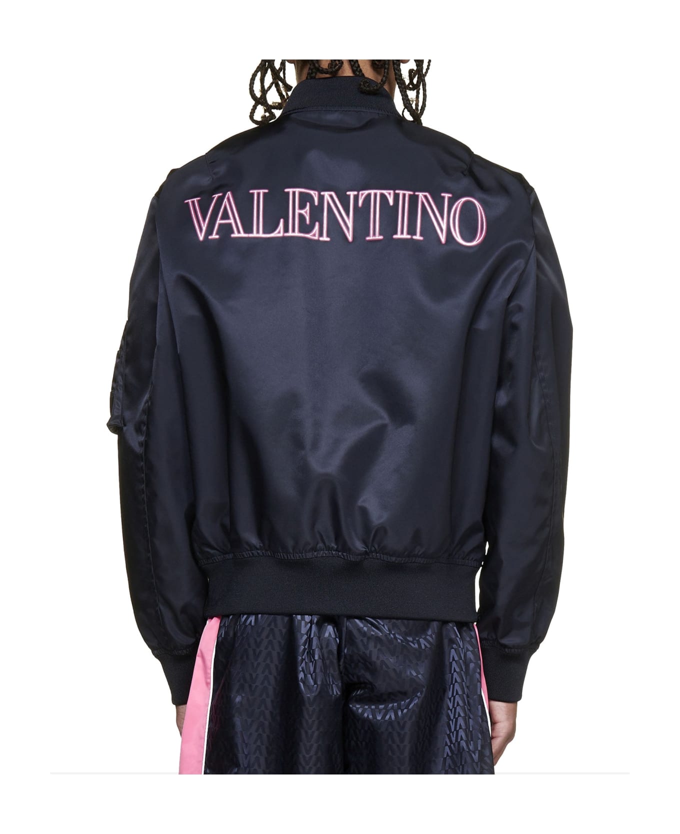 Valentino Printed Neon Universe Bomber Jacket - Blue