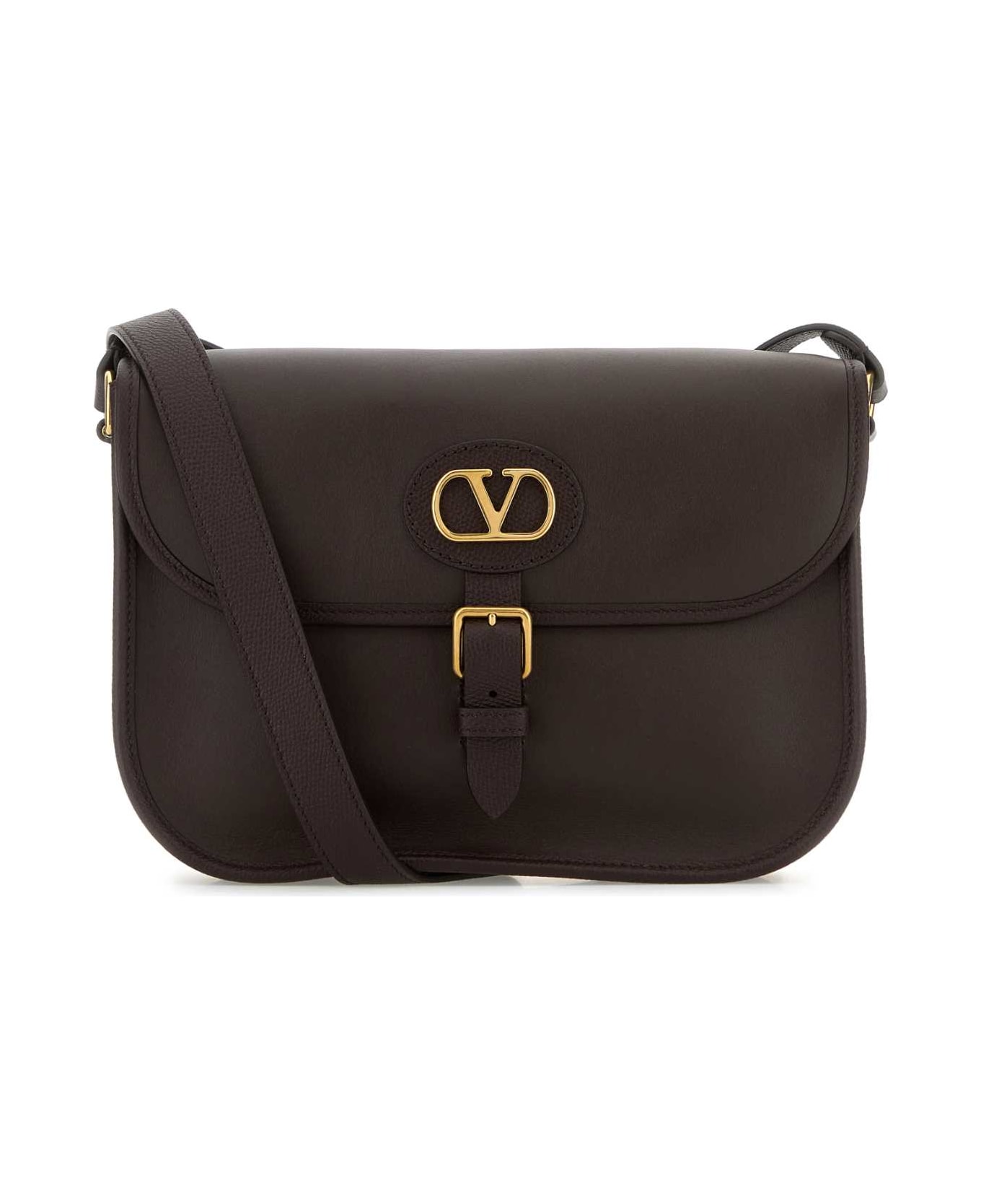 Valentino Garavani Chocolate Leather Antibes Crossbody Bag - OAKBROWN