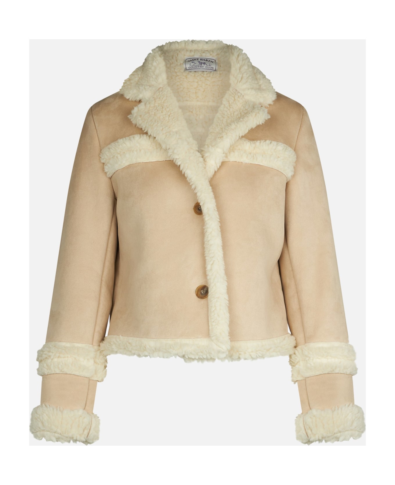 MC2 Saint Barth Woman Short Shearling-like Jacket - BEIGE