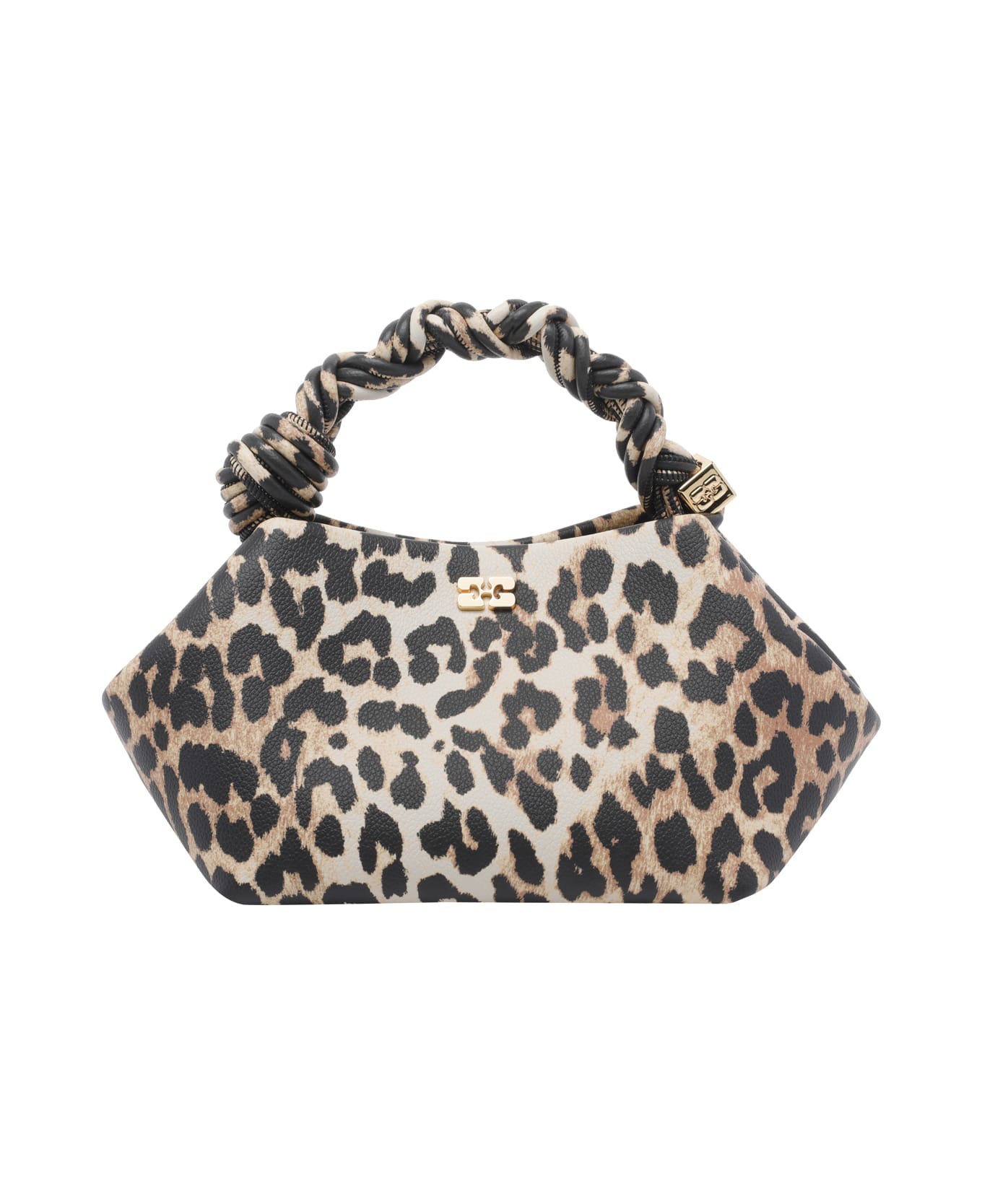 Ganni Small Leopard Bou Handbag - Brown