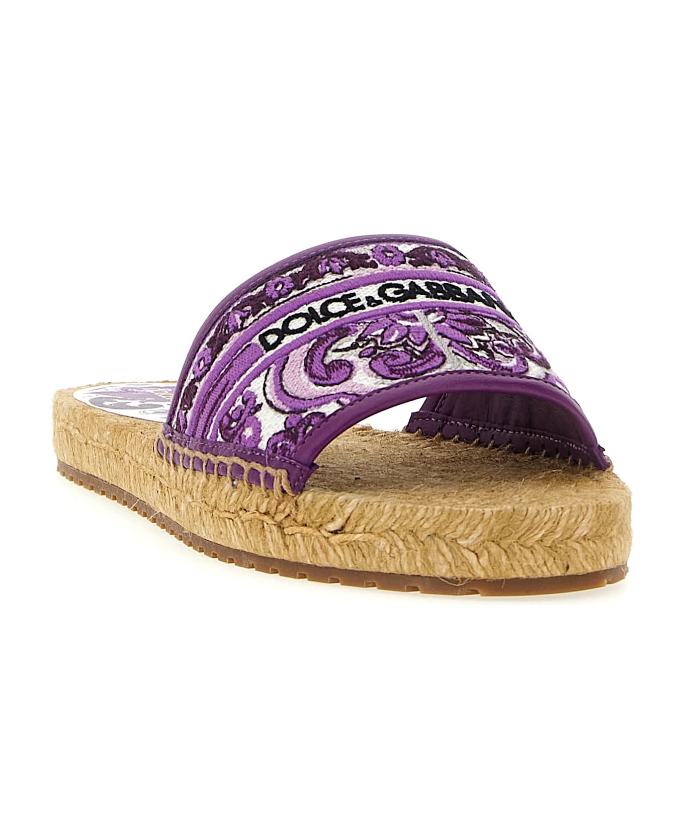 Dolce & Gabbana Embroidery Espadrilles - Purple