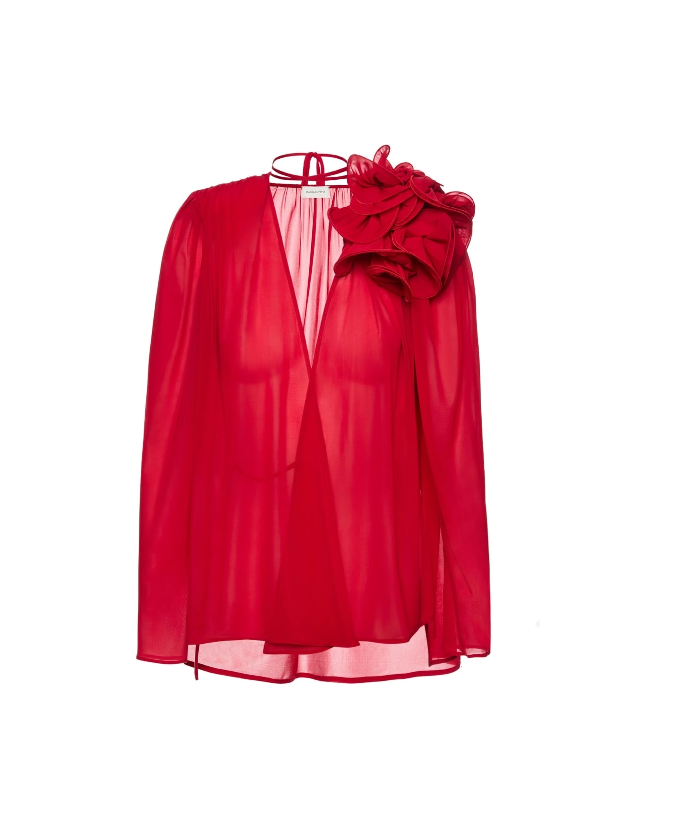 Magda Butrym Blouse With Flower - RED
