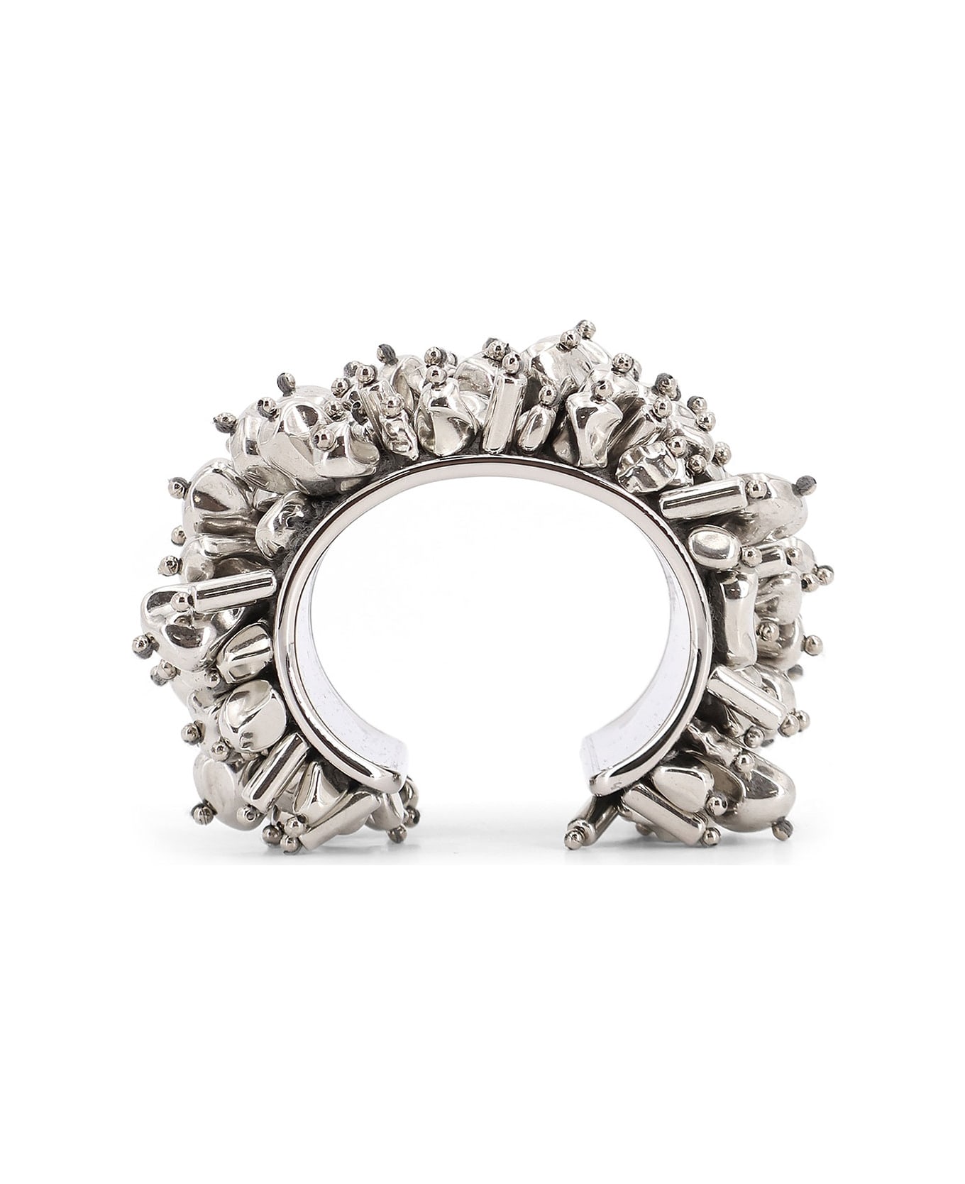 Dries Van Noten Brass Bracelet With Jewel Embellishments - Silver