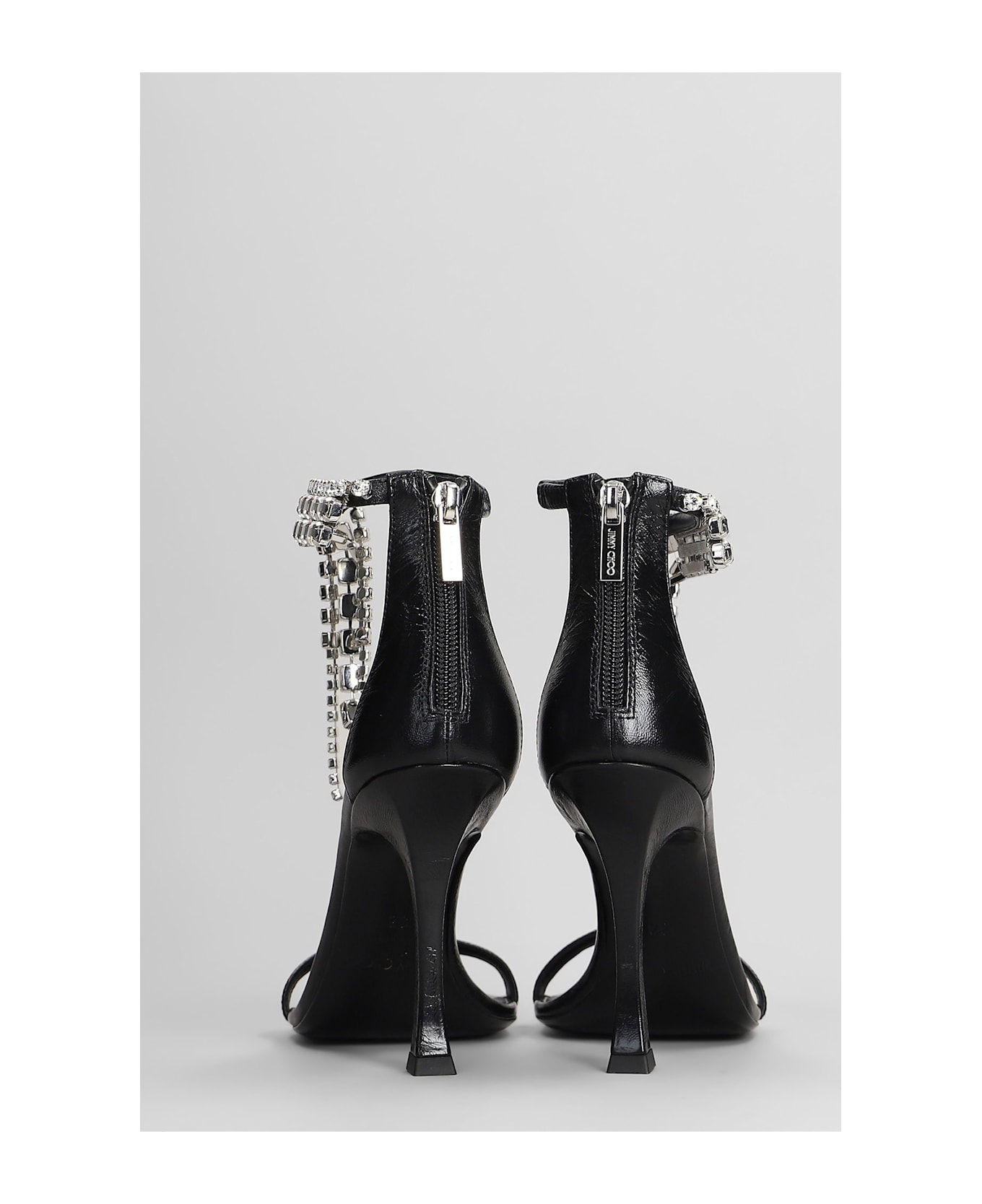 Jimmy Choo Verity 100 Sandals In Black Leather - black