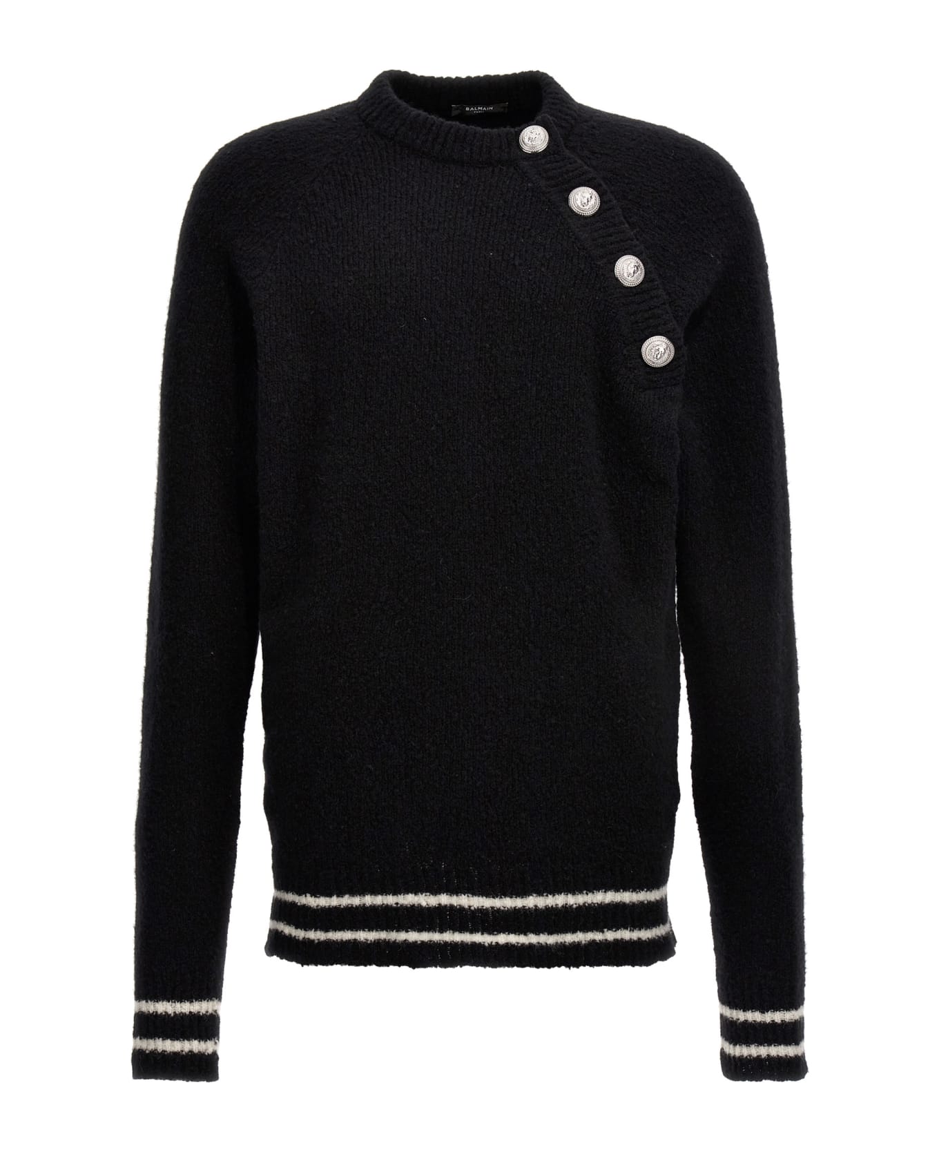 Balmain Buttoned Knit Sweater - BLACK ニットウェア