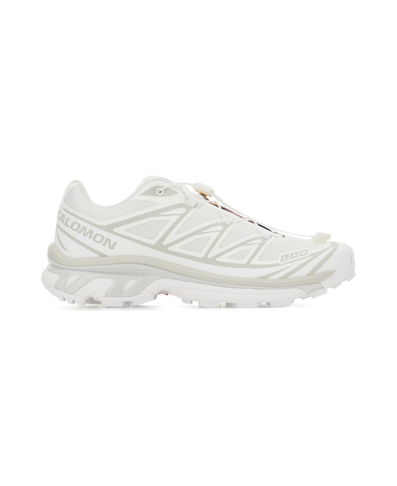 Salomon White Fabric Xt-6 Sneakers - WHITEWHITELUNARROCK