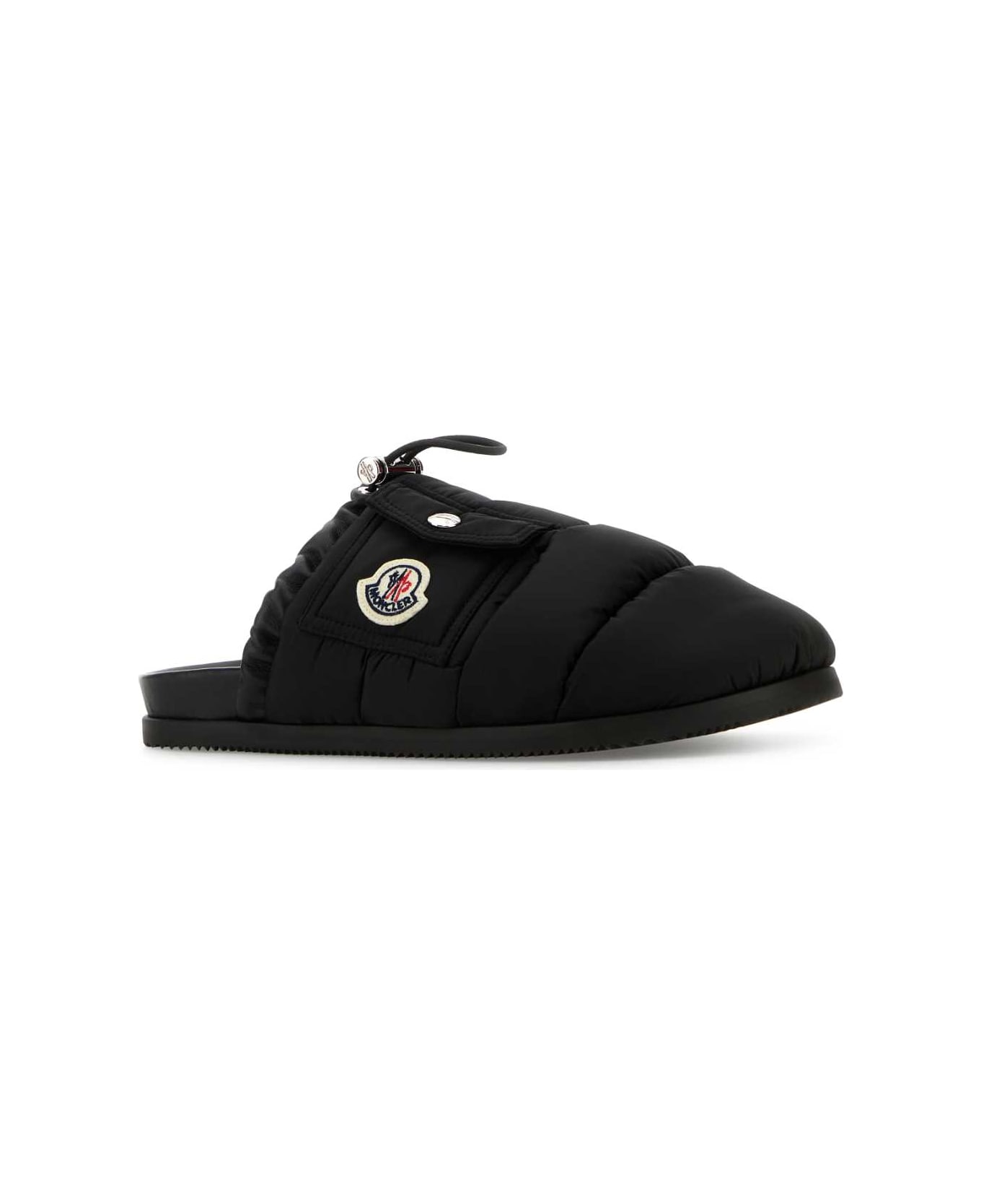 Moncler Black Fabric Mon Pocket Slippers - 999