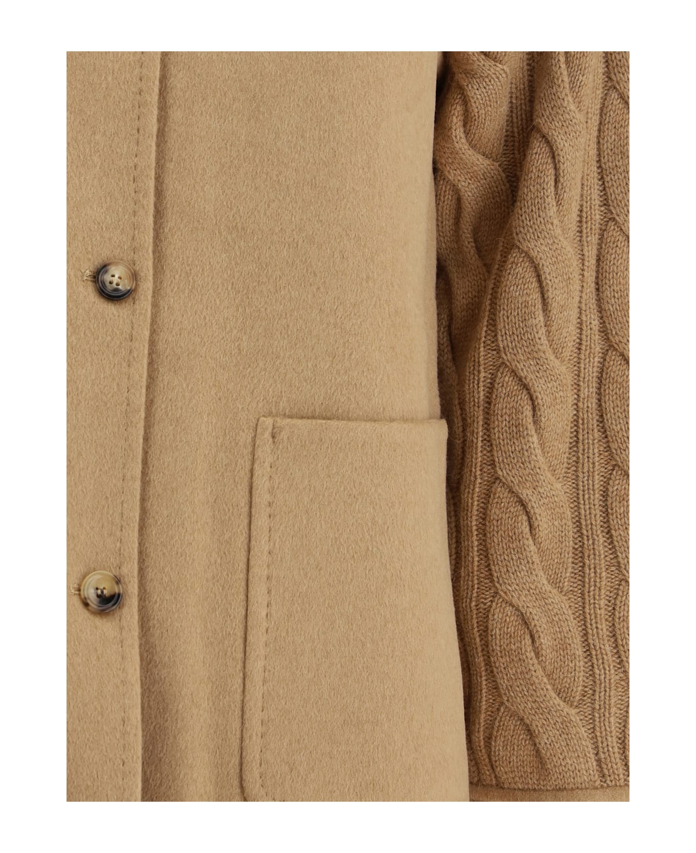 Max Mara Double-breasted Jacket With Contrasted Sleeves