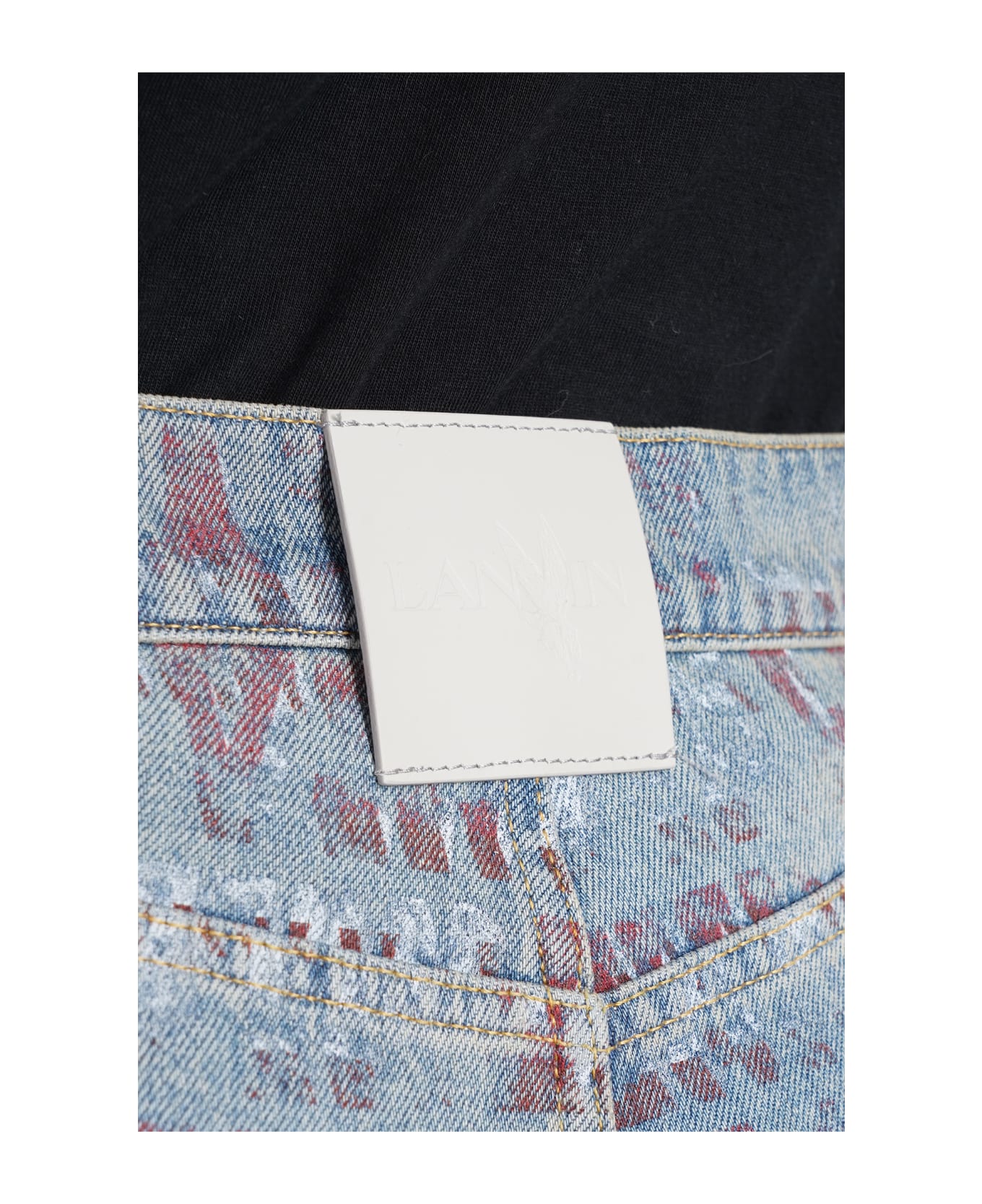 Lanvin Logo Print Jeans - LIGHTBLUE