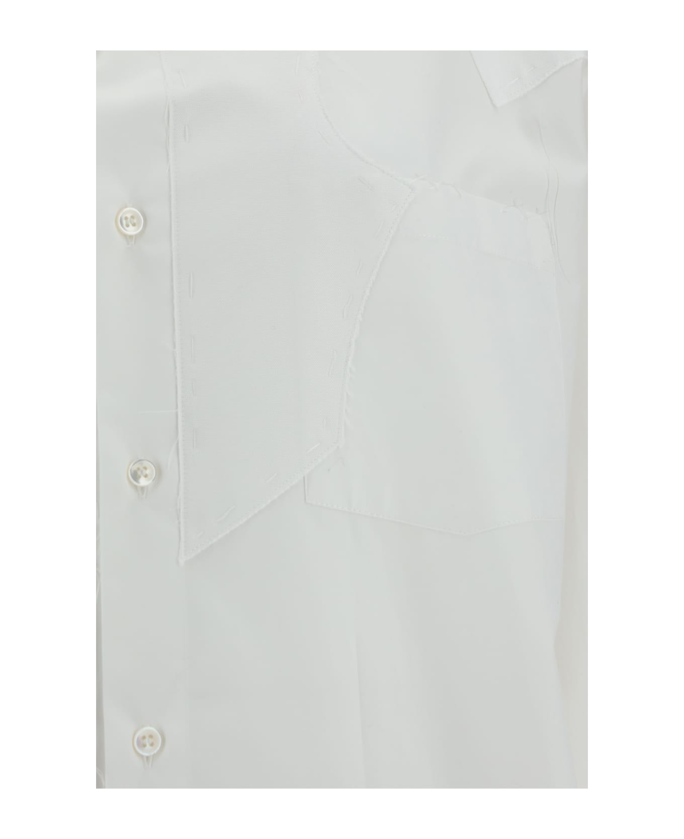 Maison Margiela Button-up Mini Shirt Dress - White シャツ