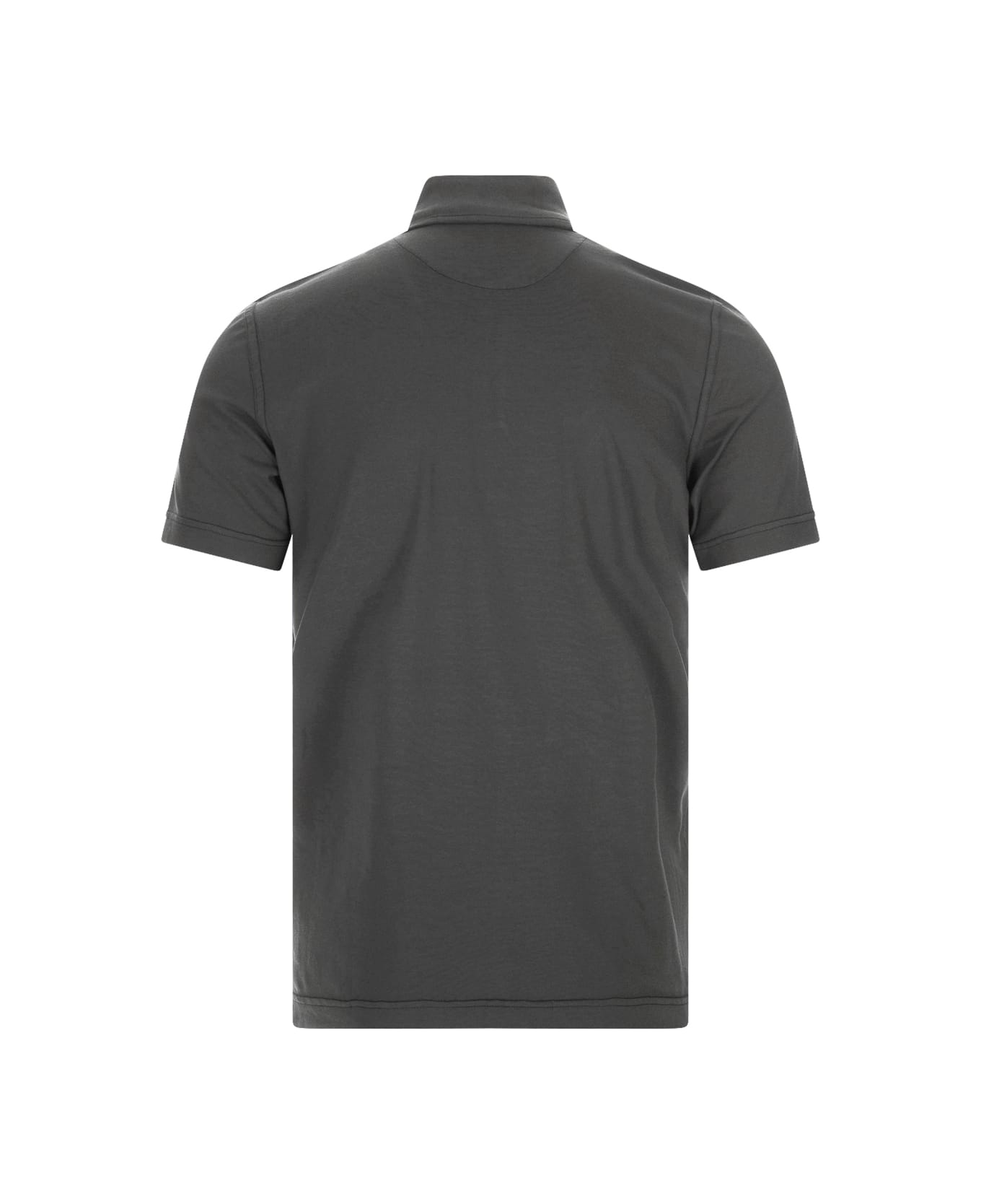 Fedeli Short-sleeved Polo Shirt In Dark Grey Cotton - Grey ポロシャツ