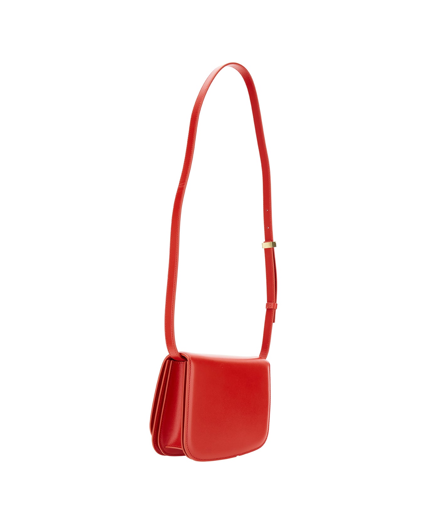 Ferragamo 'oyster' Red Asymmetric Crossbody Bag With Logo Detail In Leather Woman - Red トートバッグ