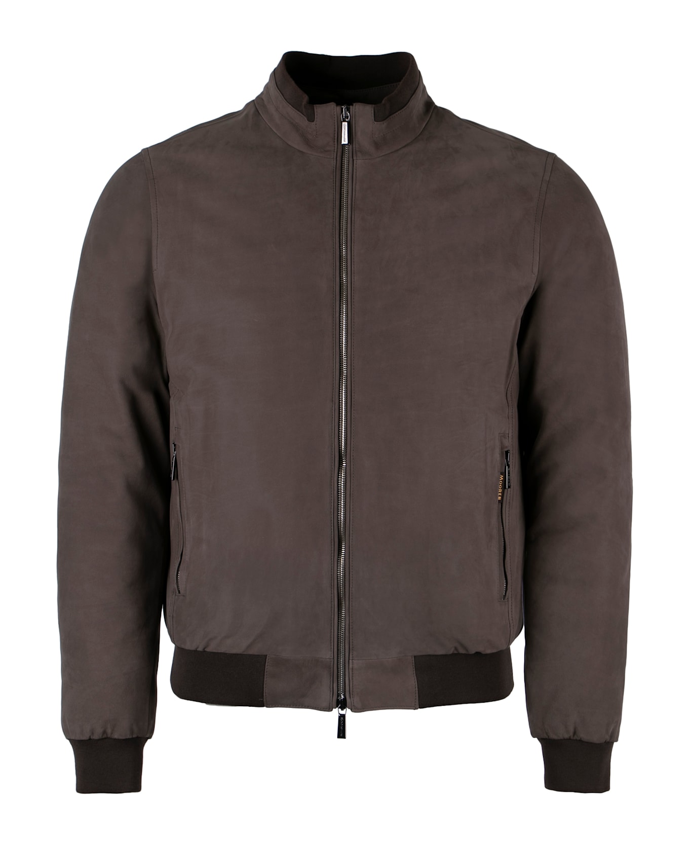 Moorer Almerico Nylon And Leather Padded Jacket - grey