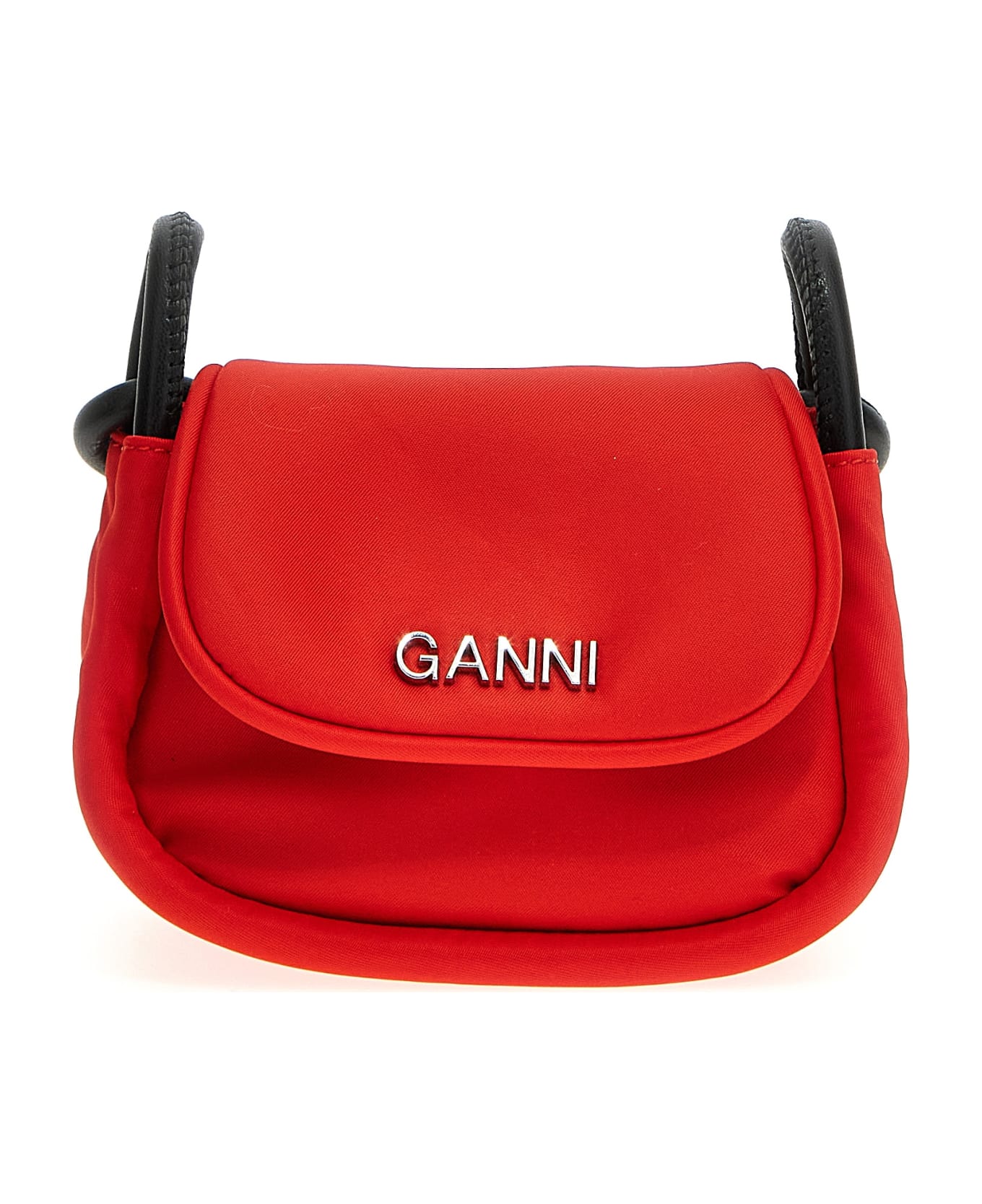 Ganni Knot Mini Flap Over Crossbody Bag - Red