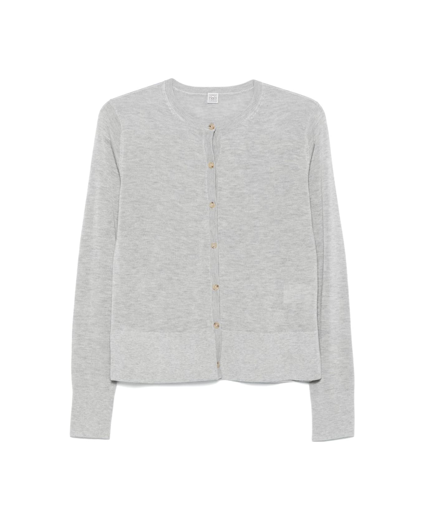 Totême Crewneck Cardigan - Grey