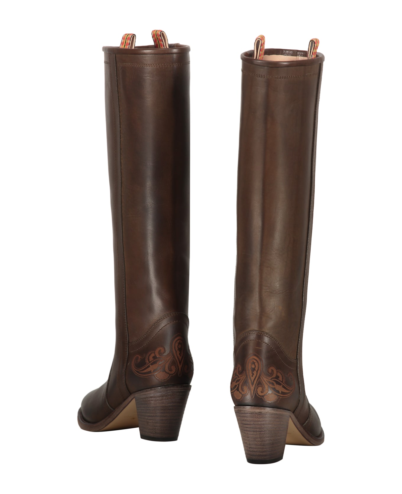 Etro Leather Boots - brown