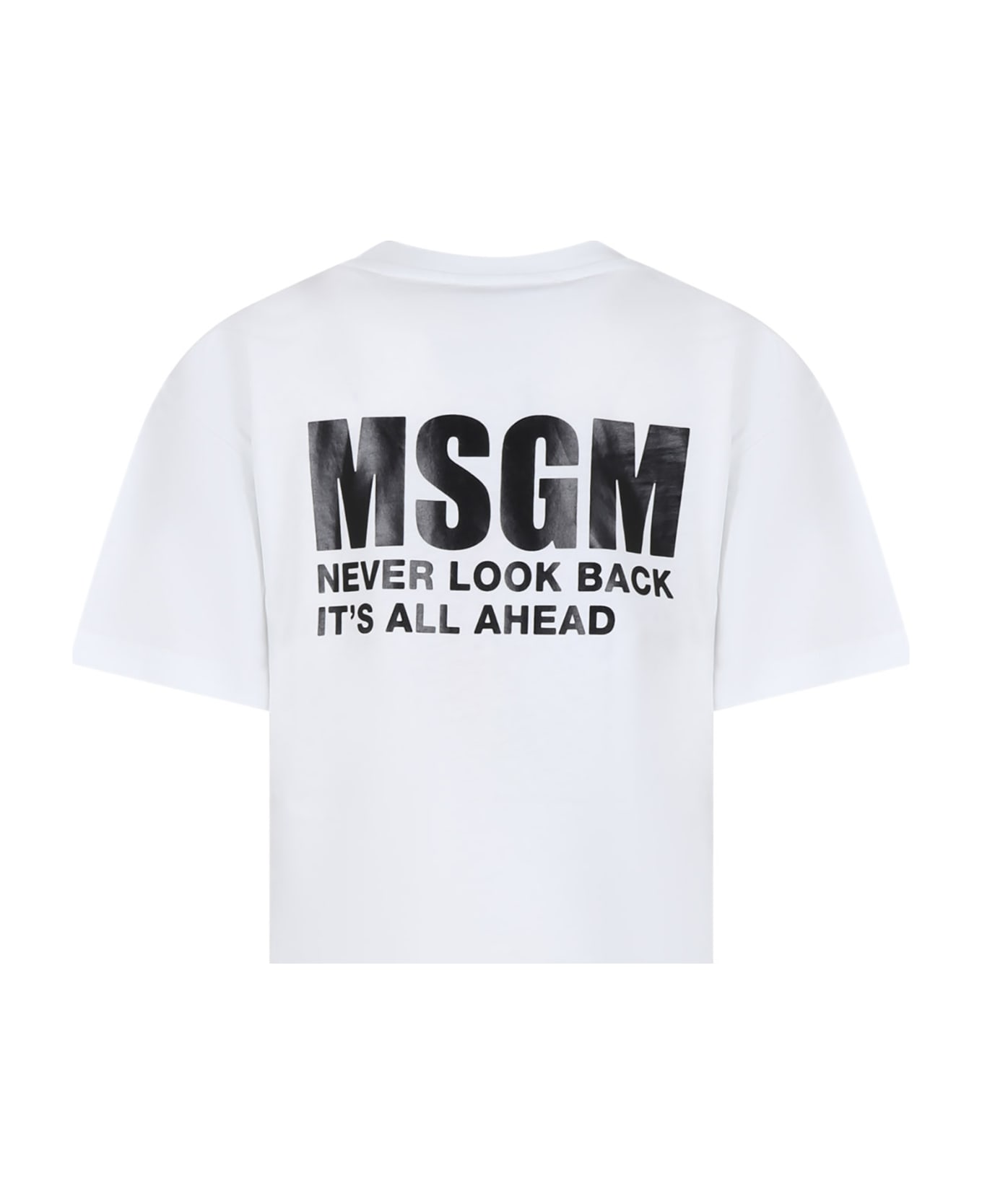 MSGM White Dress For Girl With Logo - White ワンピース＆ドレス