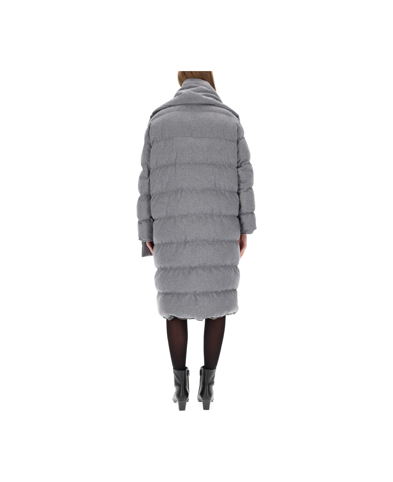 Hugo Boss Reversible Coat With Scarf - GREY