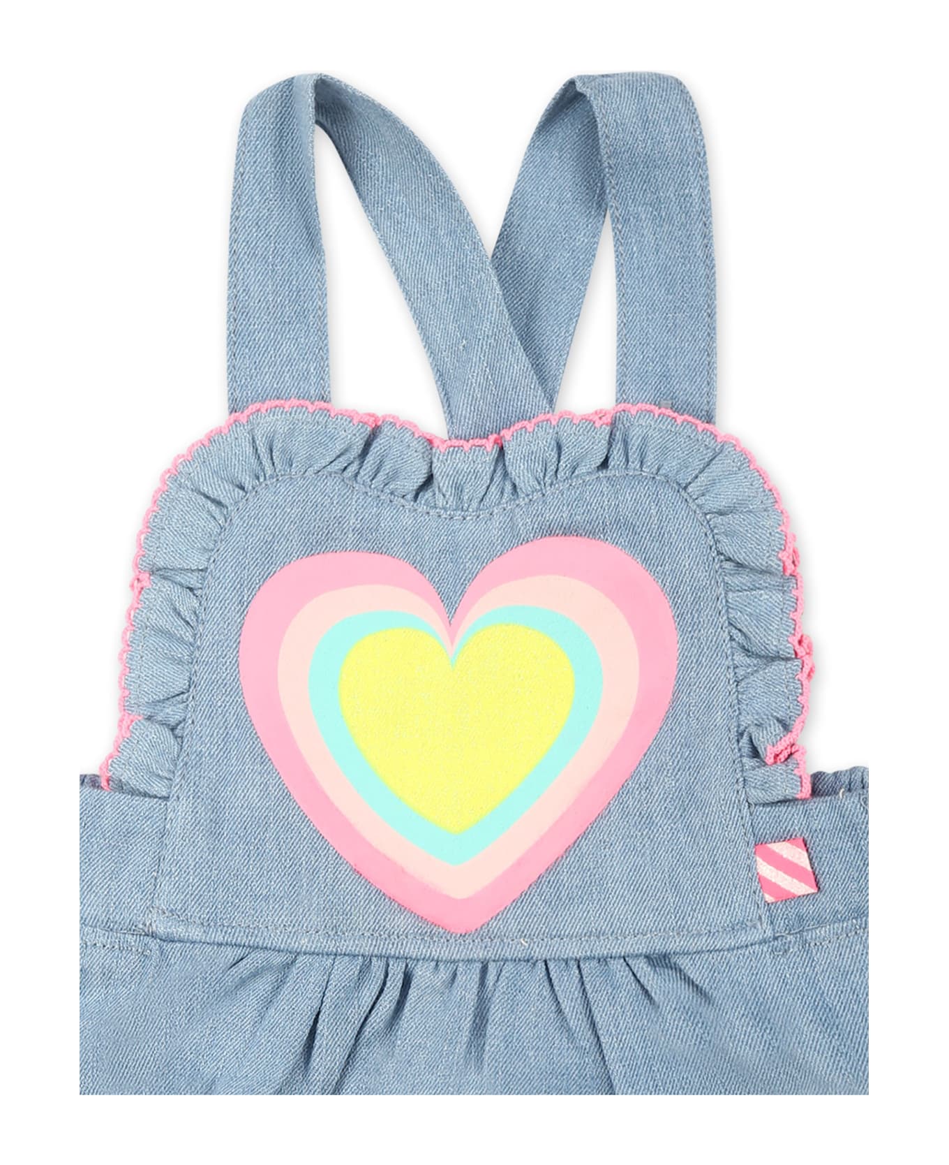 Billieblush Denim Babygrow For Babygirl With Heart - Denim
