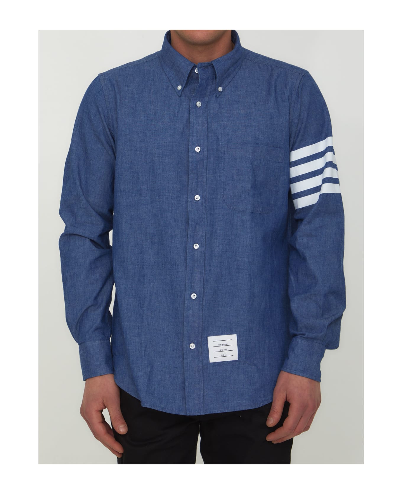 Thom Browne Chambray 4-bar Shirt - Blue