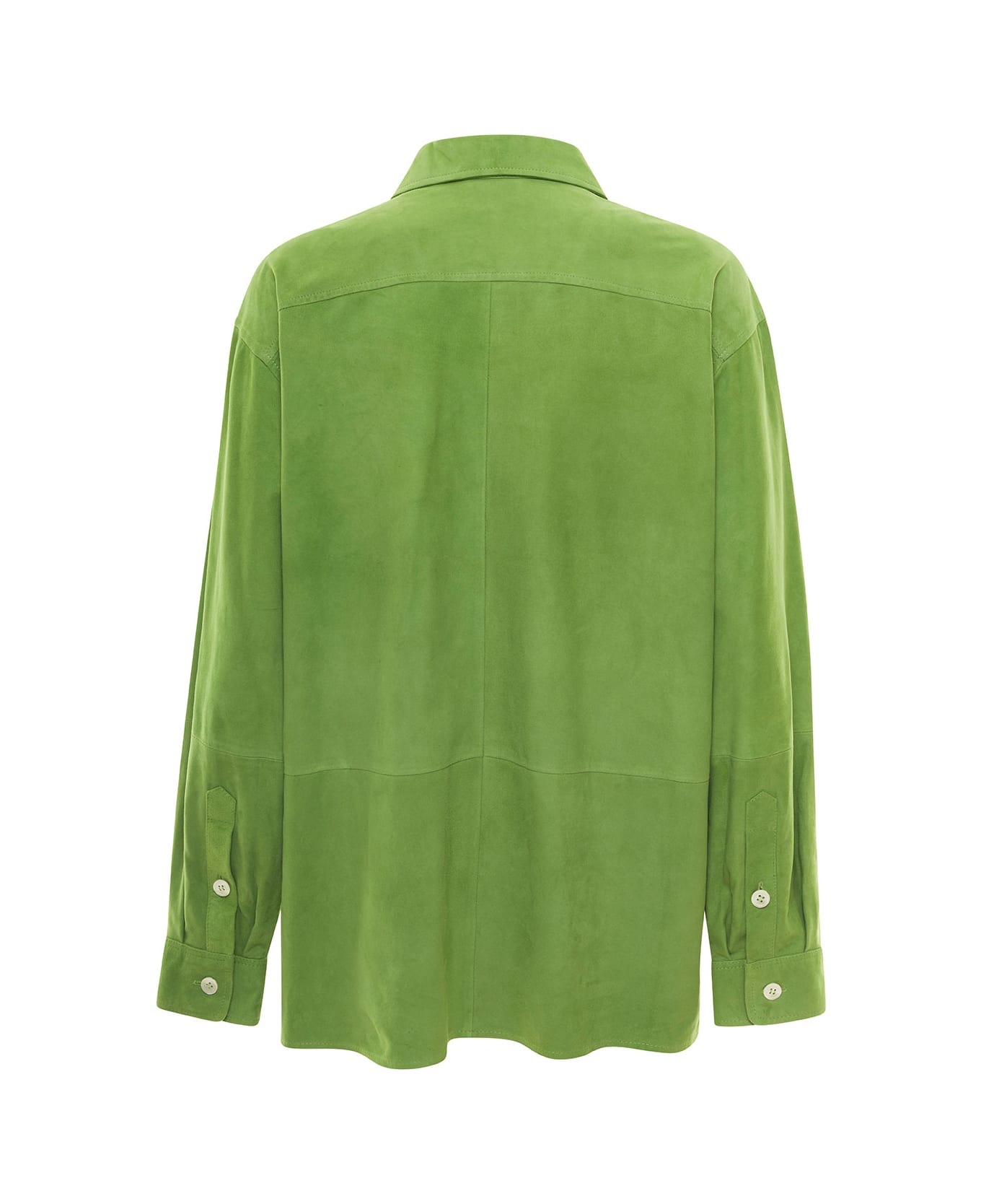 ARMA Matcha Green Long Sleeve Shirt In Suede Woman - Green