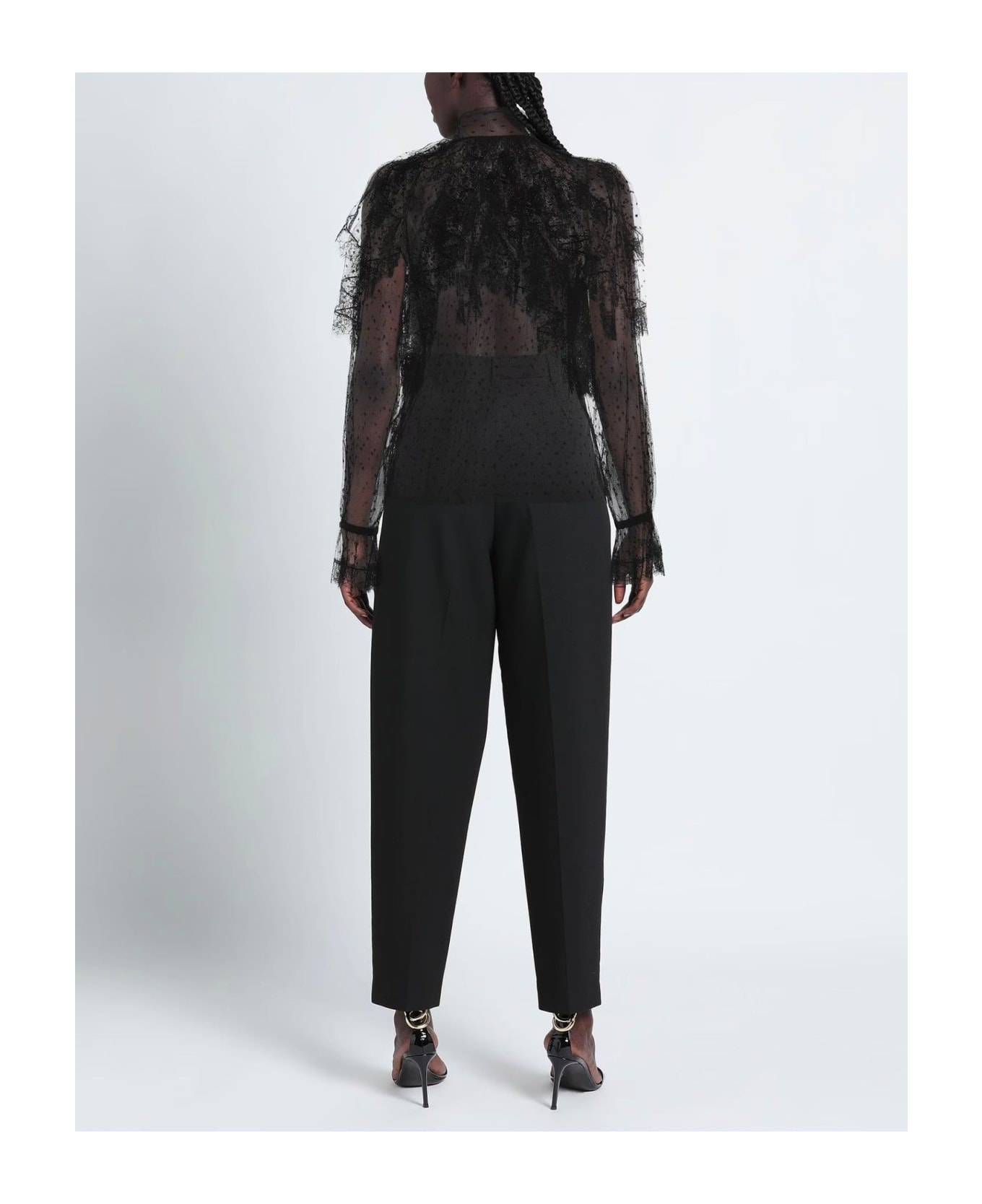 Dolce & Gabbana Lace Ruffled Shirt - Black ブラウス