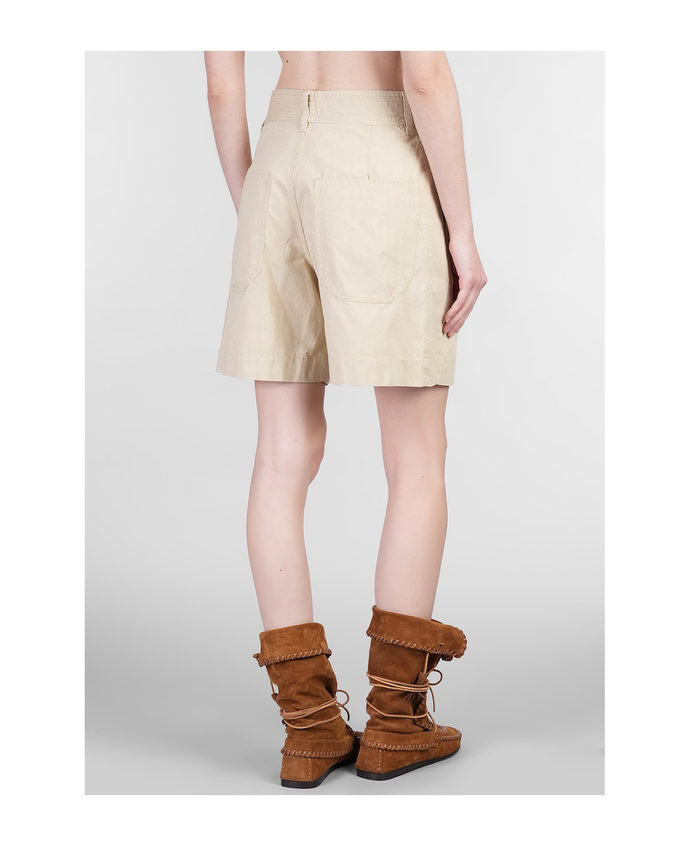 Isabel Marant Ingrid Shorts In Beige Cotton - beige