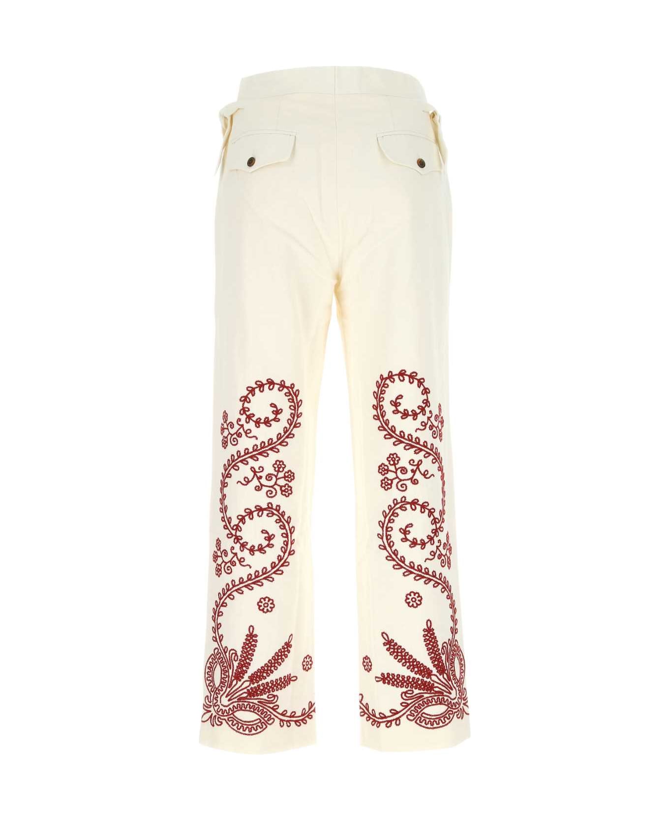 Bode Ivory Cotton Pant - RDWHT