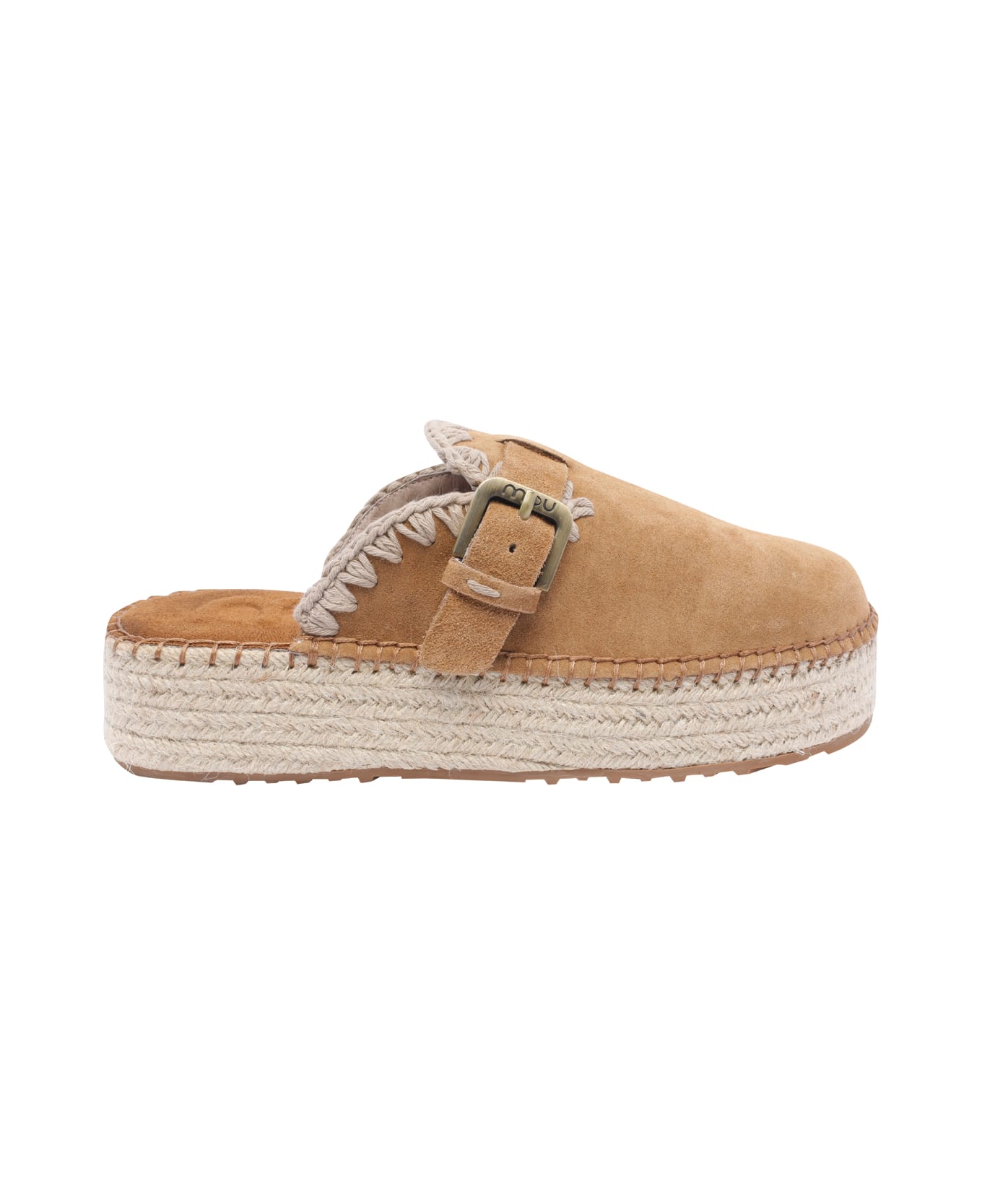 Mou Jute Suede Clog - Brown