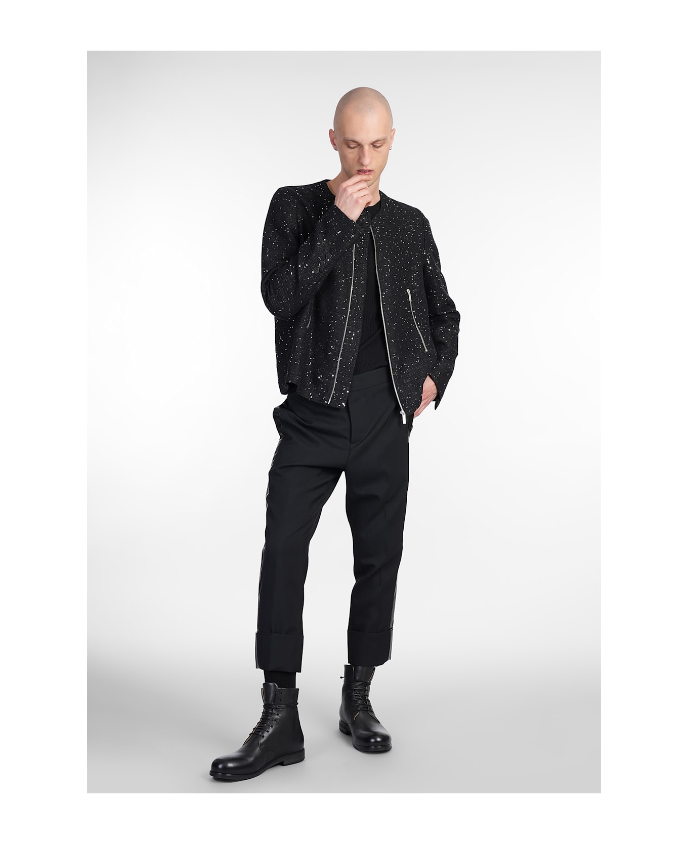 Sapio N 36 Casual Jacket In Black Cotton - black