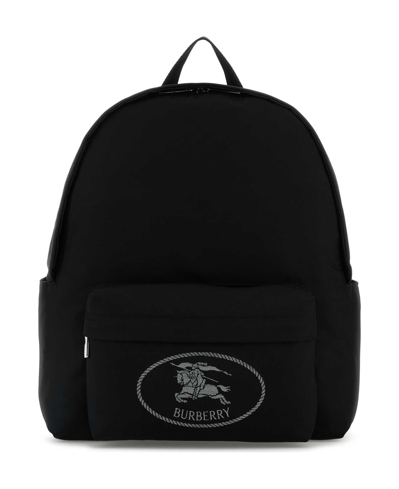 Burberry Black Canvas Backpack - BLACK
