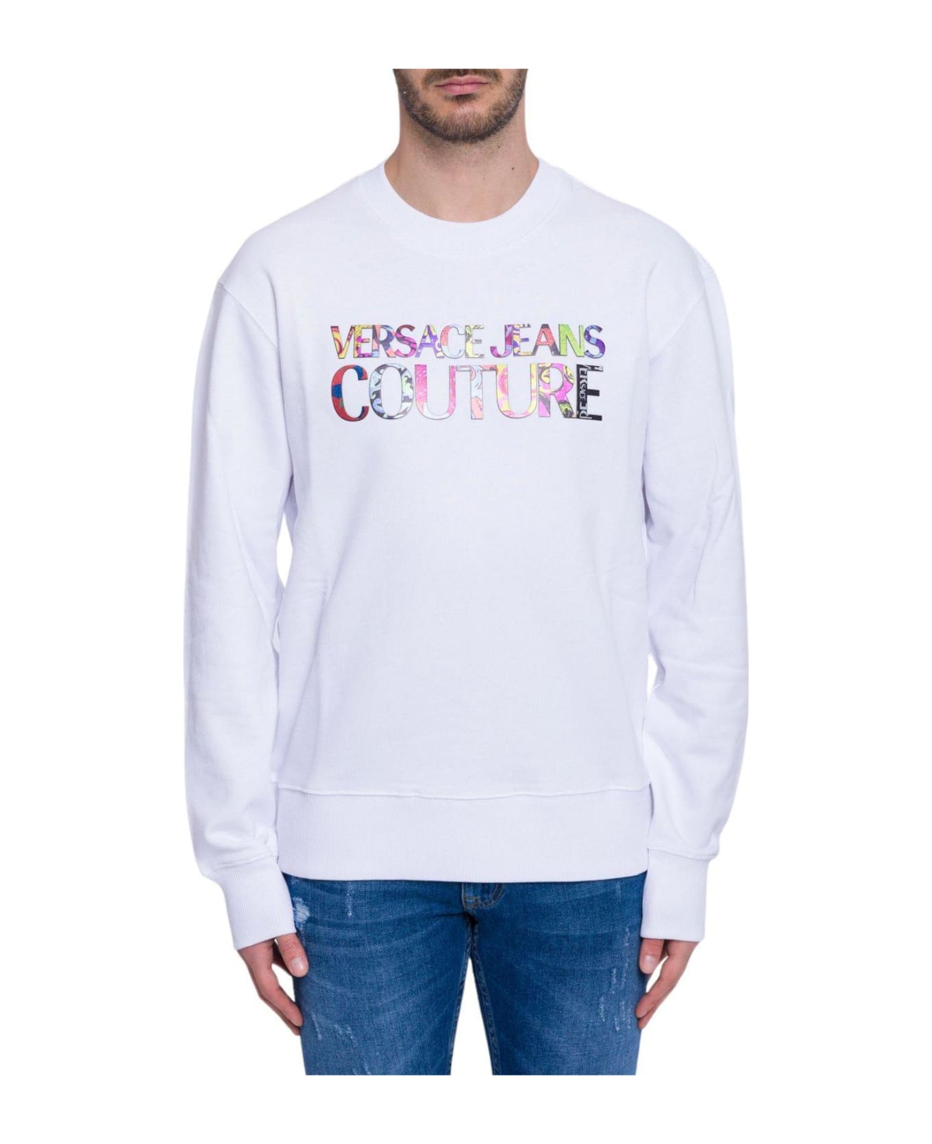 Versace Jeans Couture Logo-printed Crewneck Sweatshirt - White