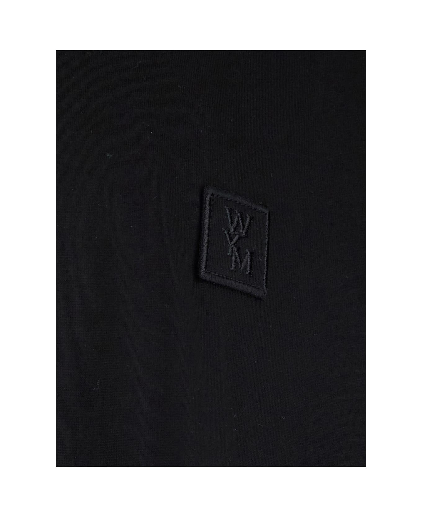 WOOYOUNGMI Black Crewneck T-shirt With Logo Patch On The Front And Floral Motif On The Rear In Cotton Man - Black