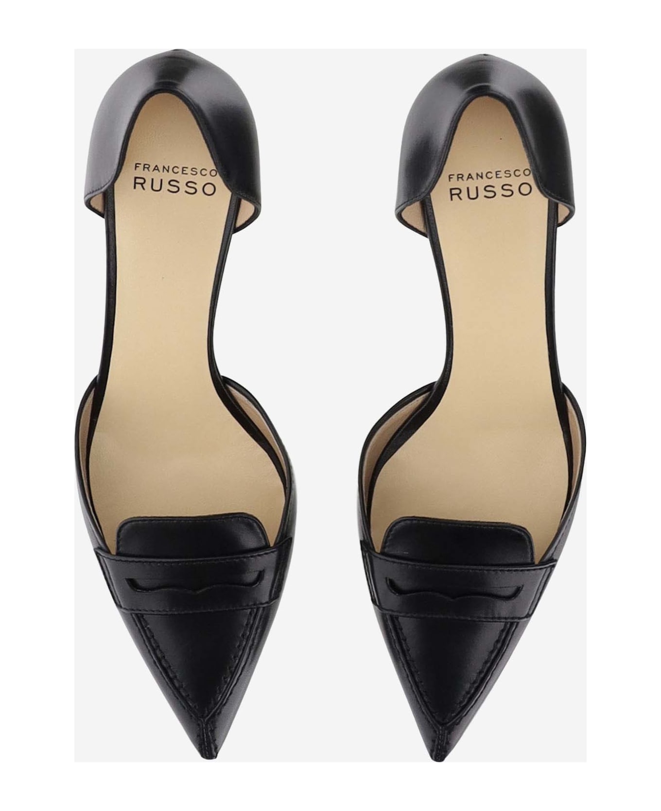 Francesco Russo Leather D'orsay Pumps - Black