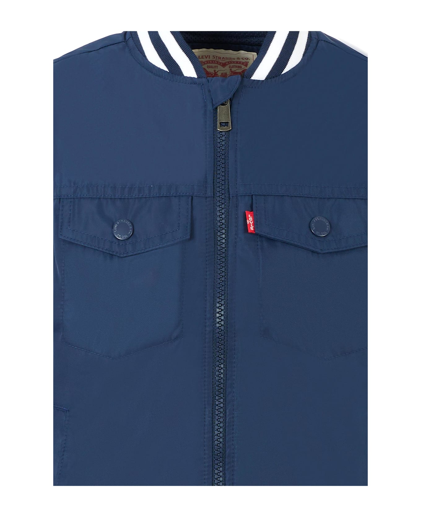 Levi
s Blue Bomber Jacket For Boy With Logo - Blue