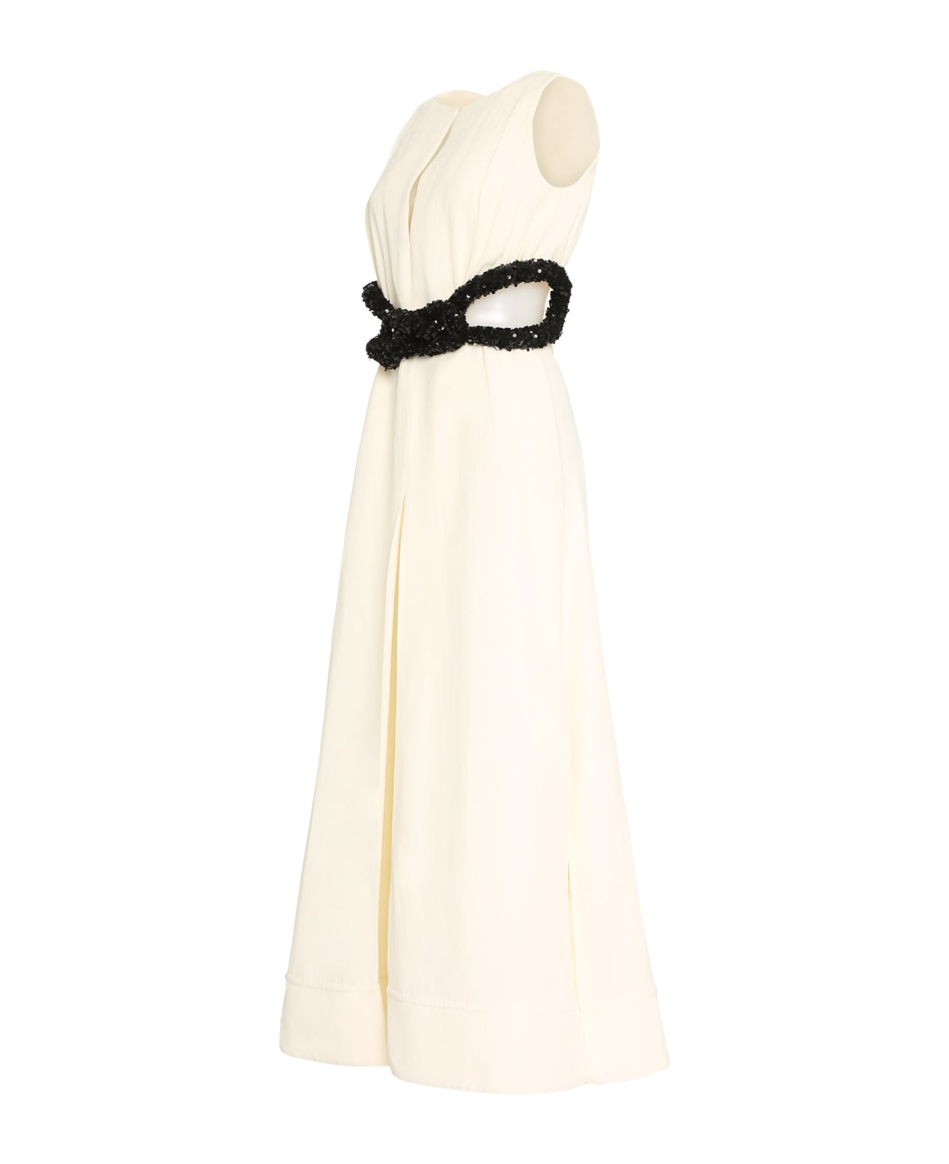 Jil Sander Natural Long Elegant Dress - Bianco