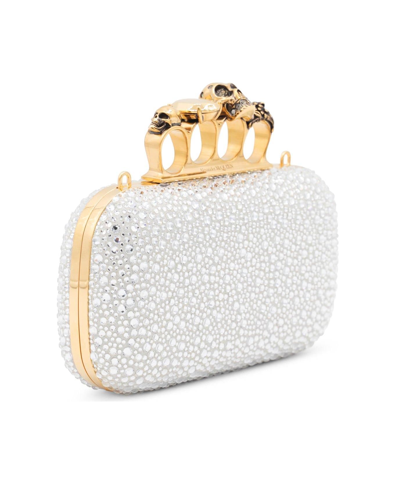 Alexander McQueen Knuckle Embellished Clutch Bag - Silver