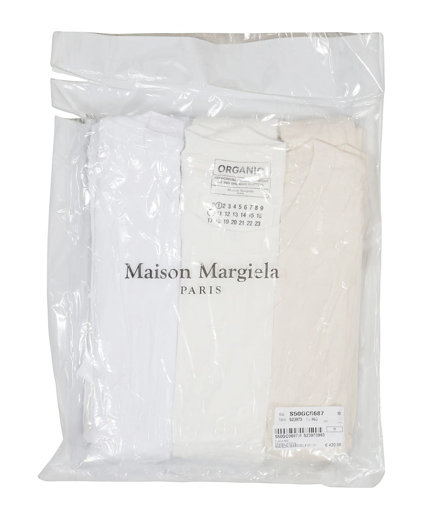 Maison Margiela Tri-pack T-shirt Set - SHADES OF WHITE (Beige)