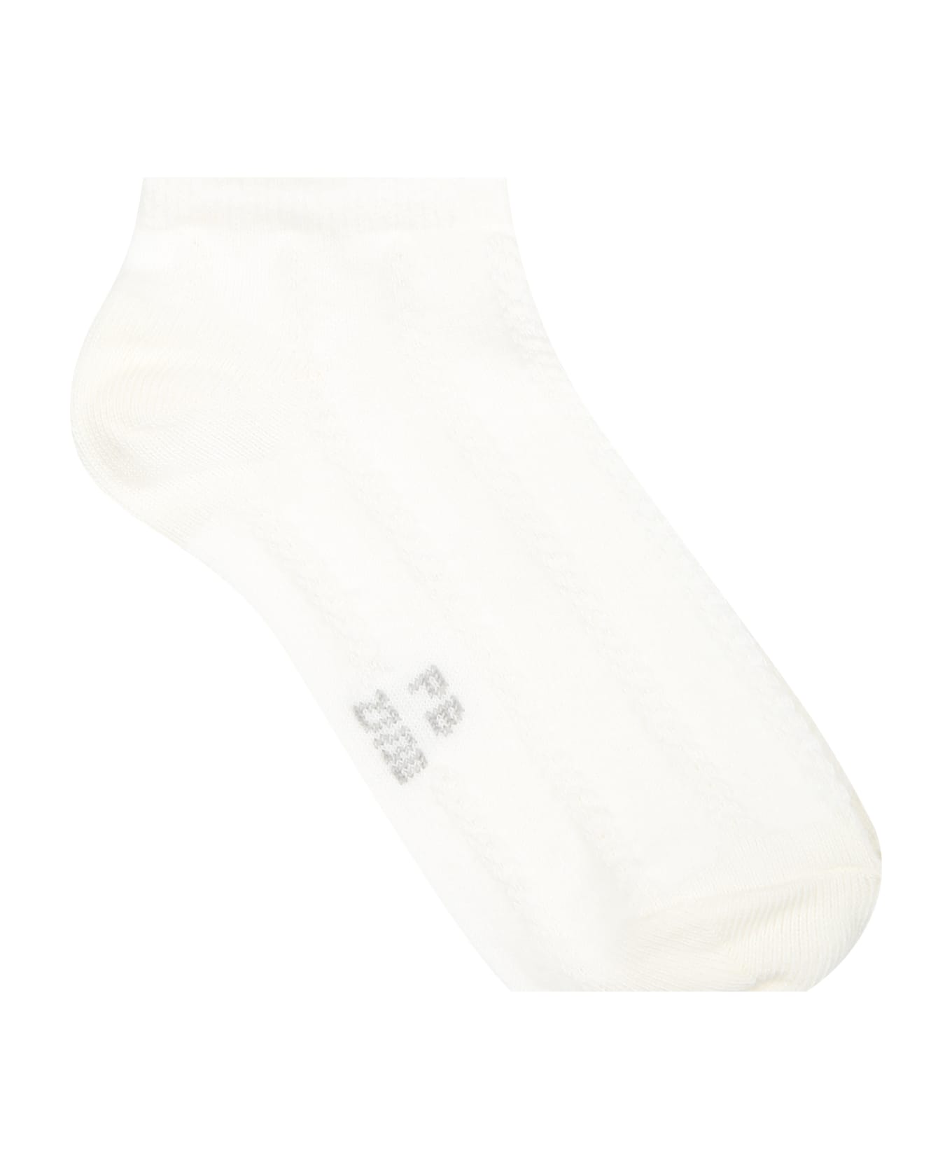 Petit Bateau White Socks Set For Girl With Logo - White