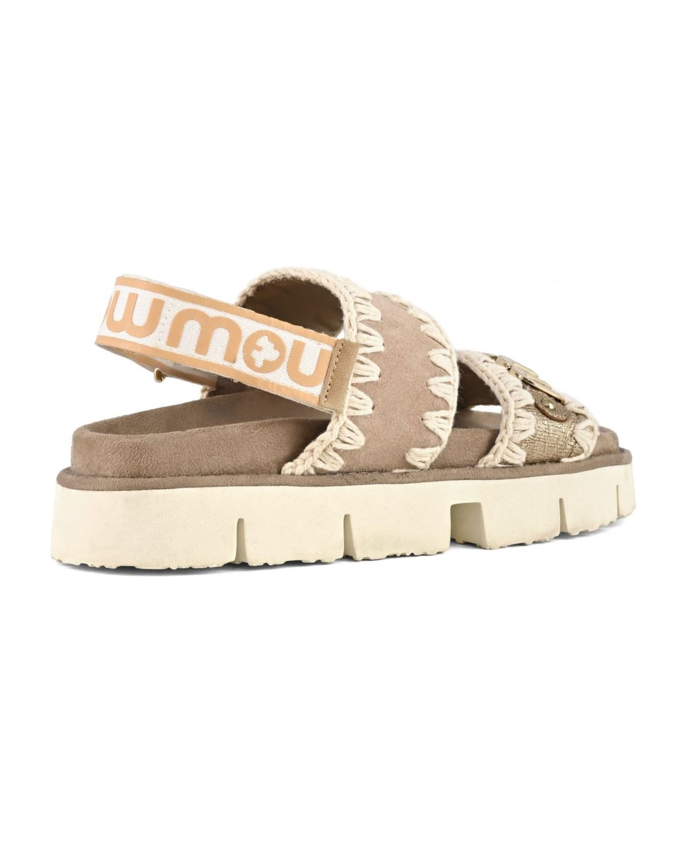 Mou Bio Sandal Back Strap Suede 
Leather - Beige