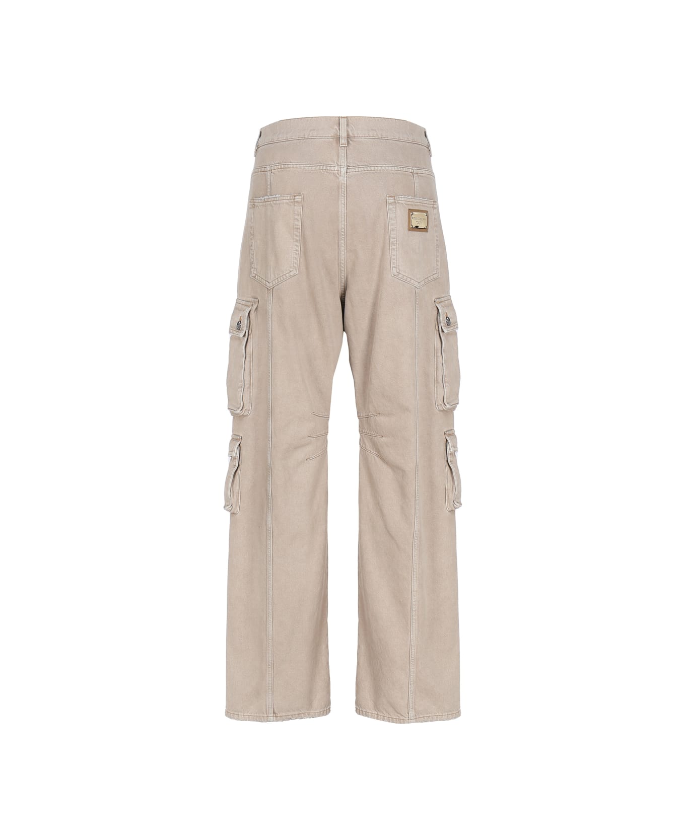 Dolce & Gabbana Multi-pocket Cargo Jeans In Stretch Denim - BEIGE