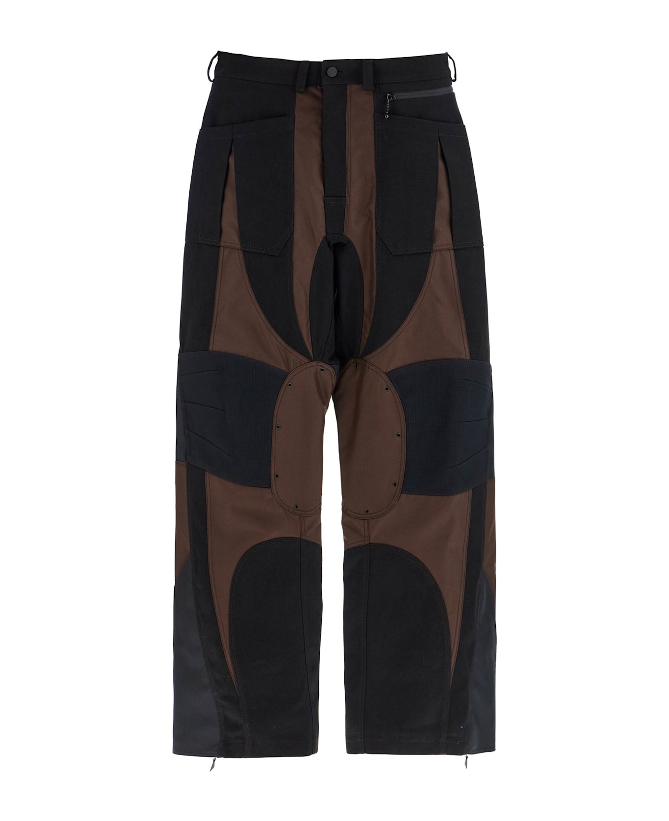 Mugler Patchwork Cargo Pants With - BLACK DARK CHOCOLATE (Brown)