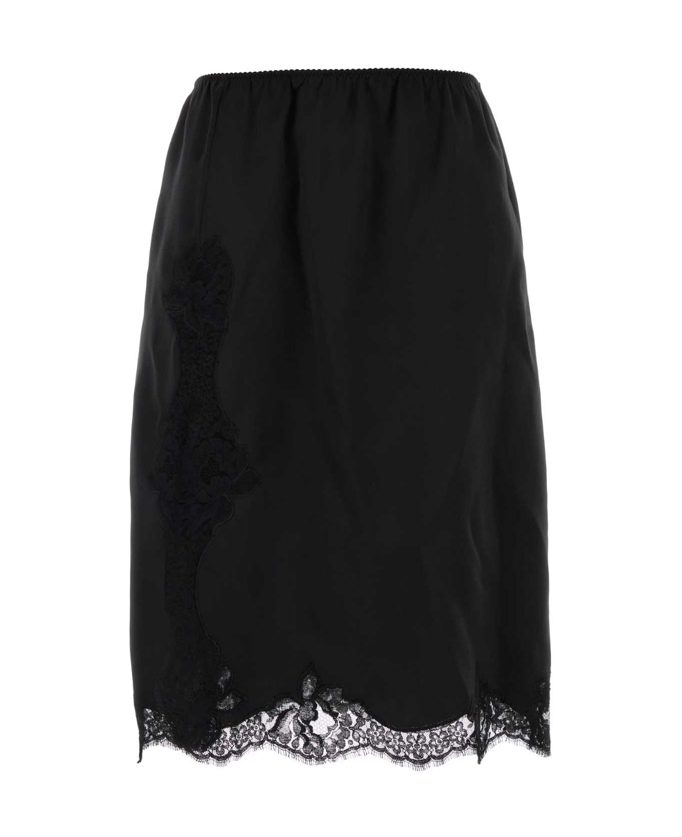 Dolce 
Gabbana Black Satin Skirt - NERO