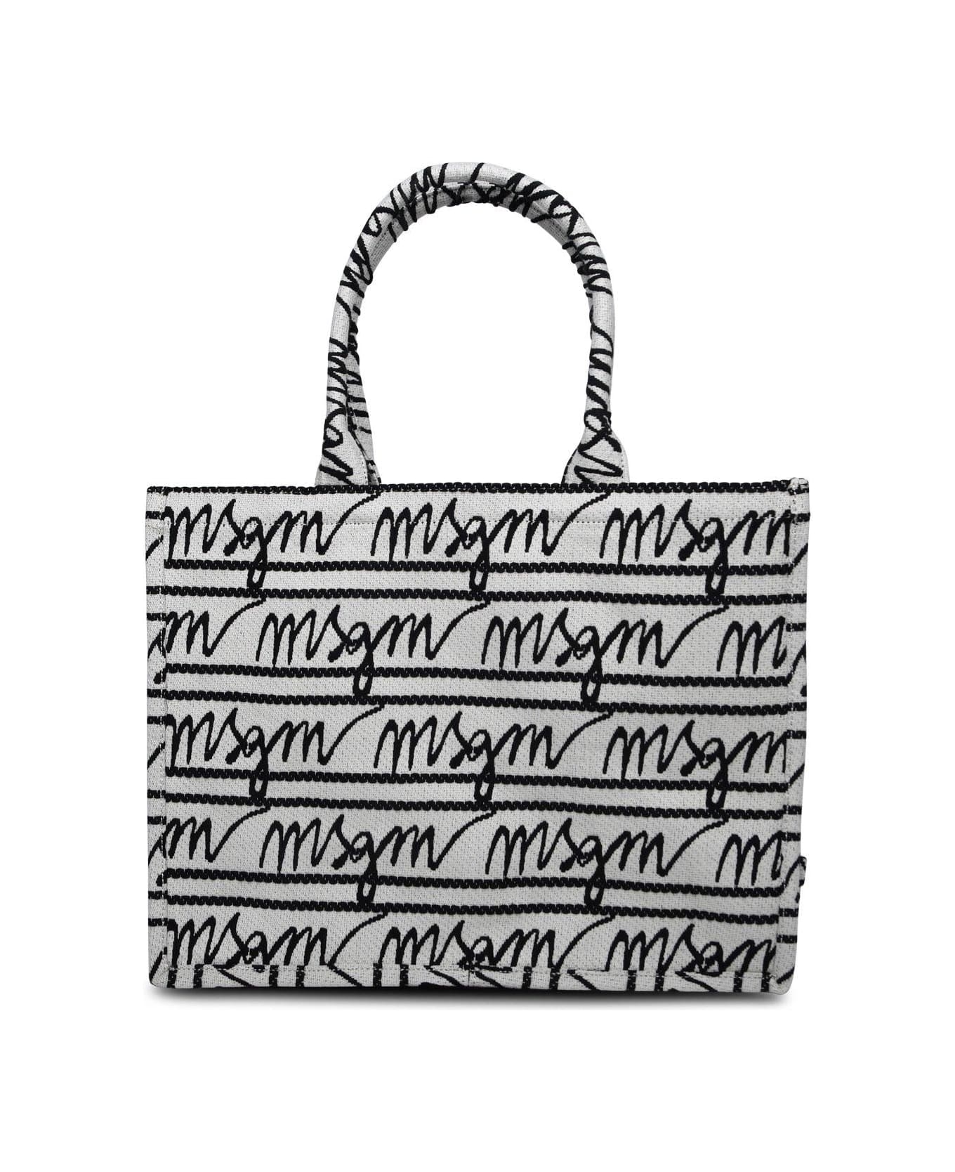MSGM Logo Jacquard Top Handle Bag - Black