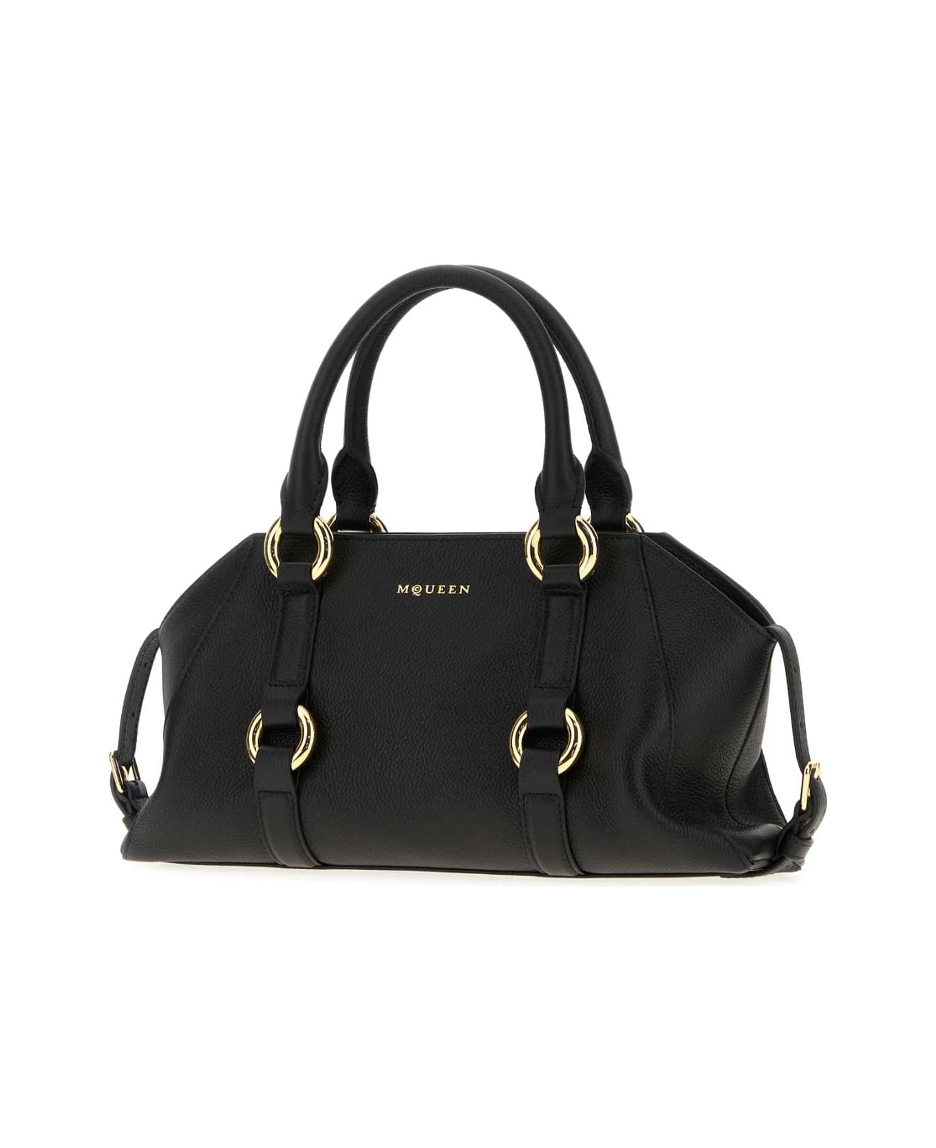 Alexander McQueen Black Leather Small Farringdon Handbag - Black