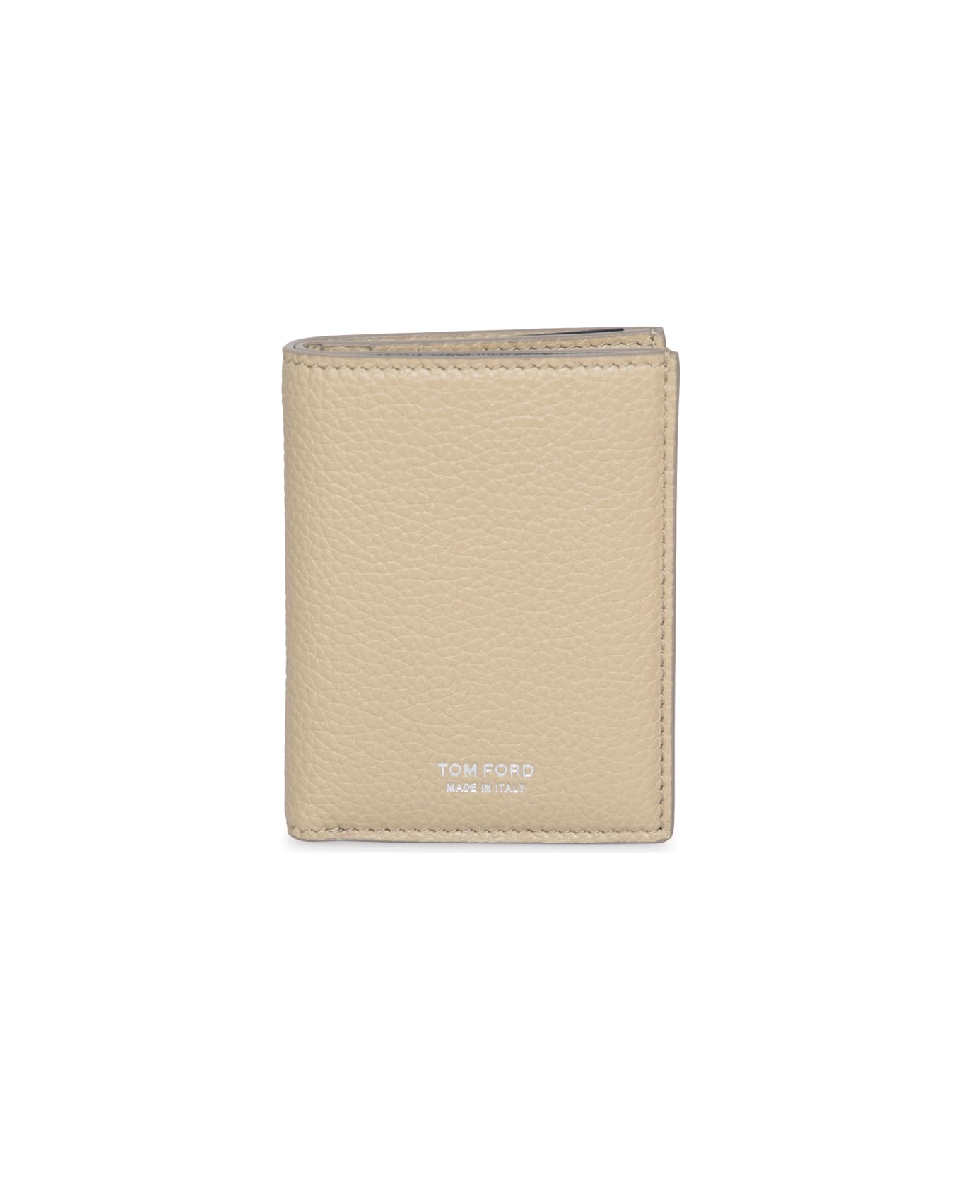 Tom Ford Vert Soft Grain Beige Card Holder - Beige