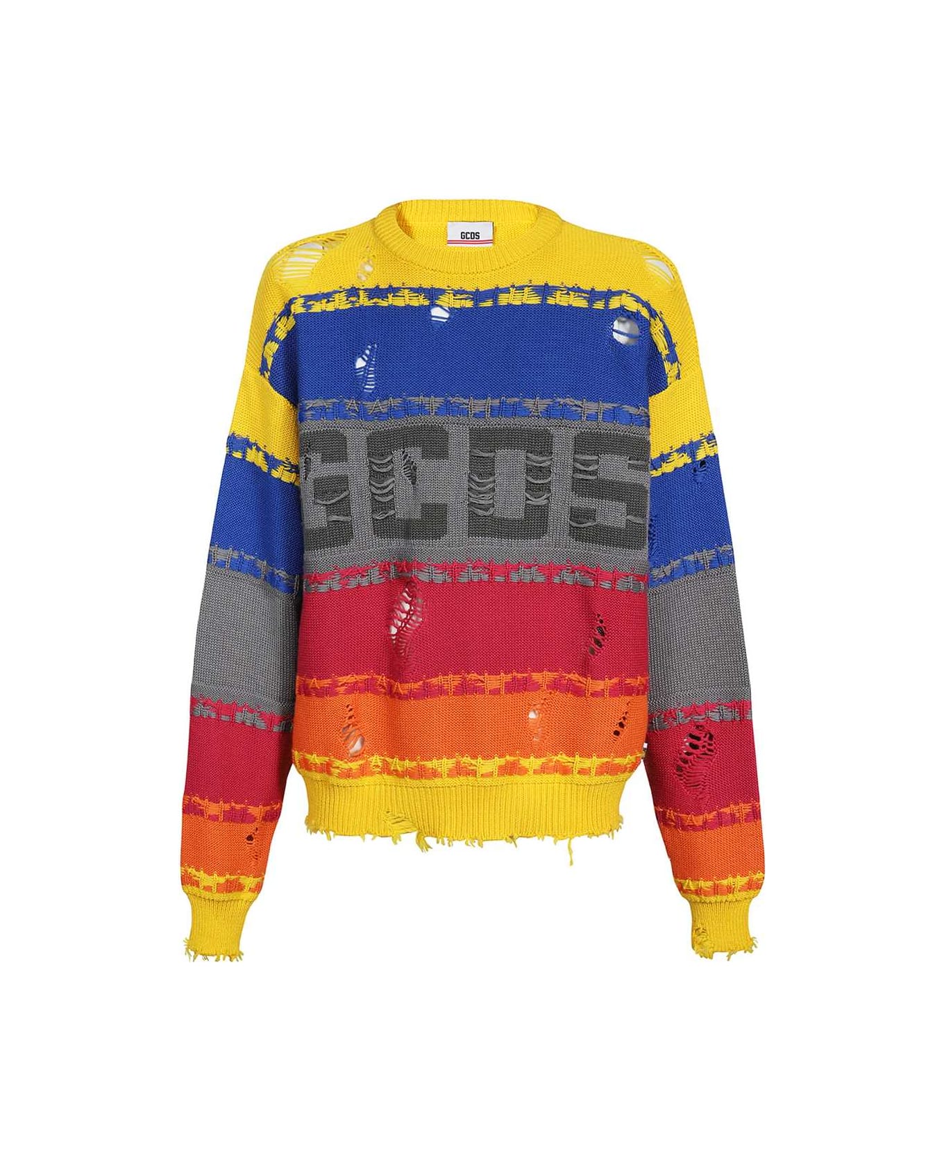 GCDS Long Sleeve Crew-neck Sweater - Multicolor