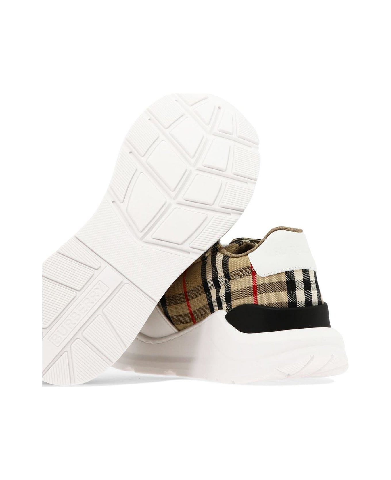 Burberry Vintage Checked Panelled Sneakers - White