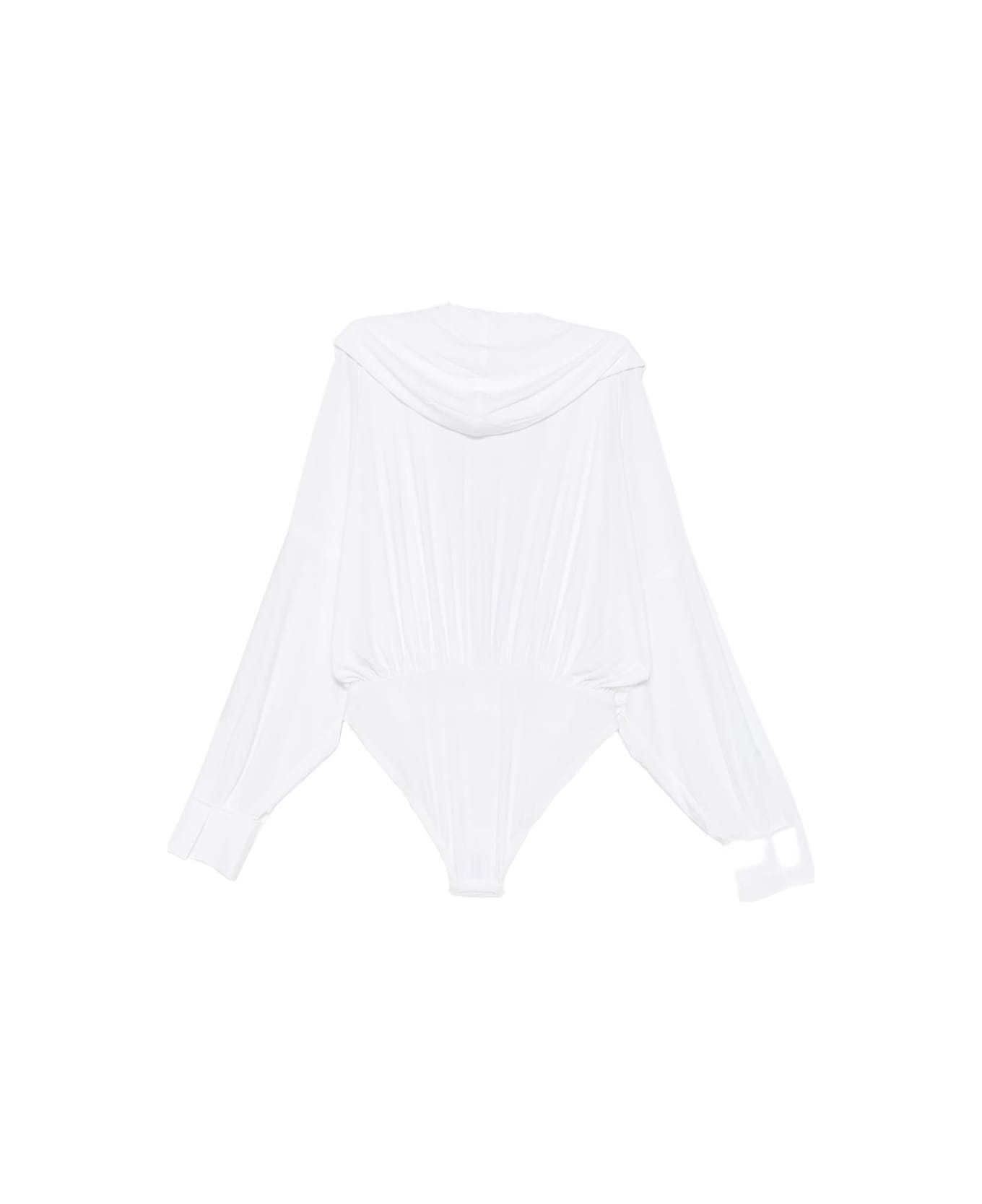 Norma Kamali Oversized Hooded Bodysuit - White