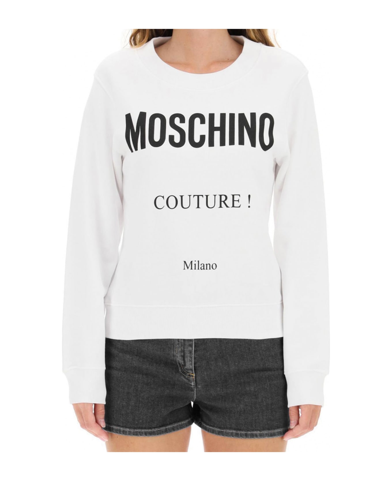 Moschino Couture Cotton Logo Sweatshirt - White
